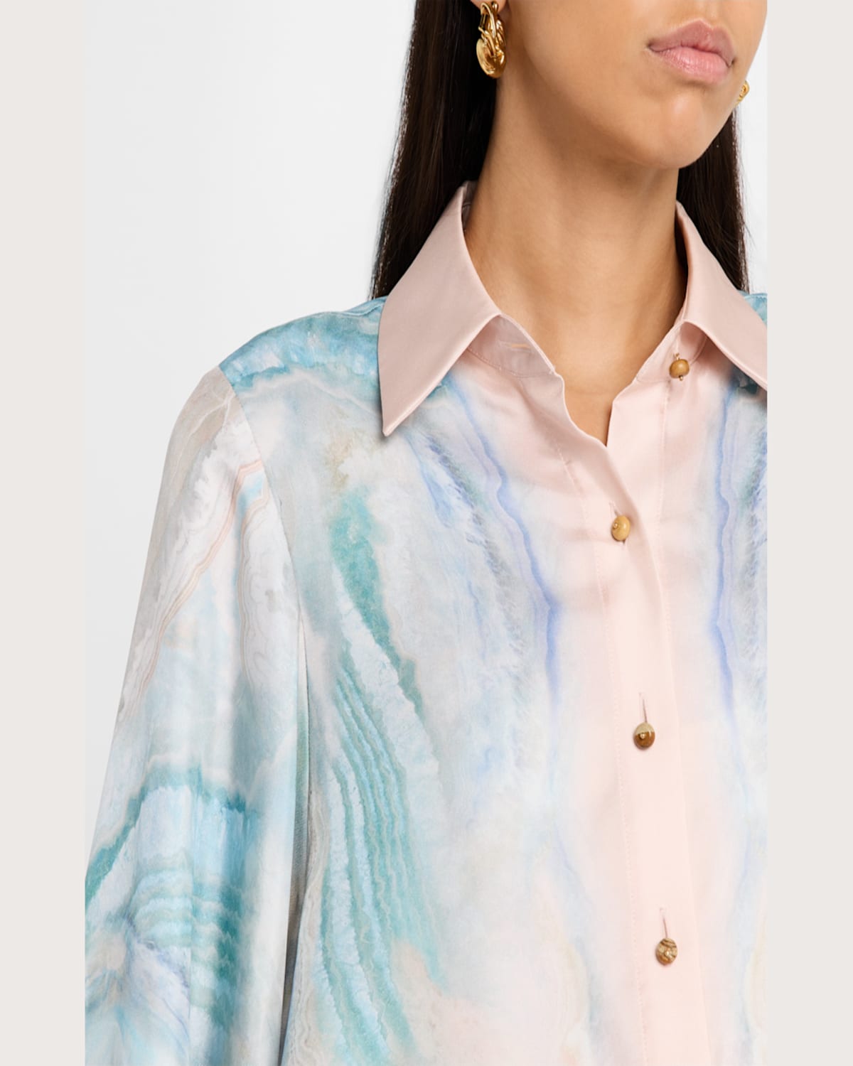 Zimmermann Womens Illuminate Printed Relaxed-fit Silk Shirt Blue Agate Xl In Blue Agate