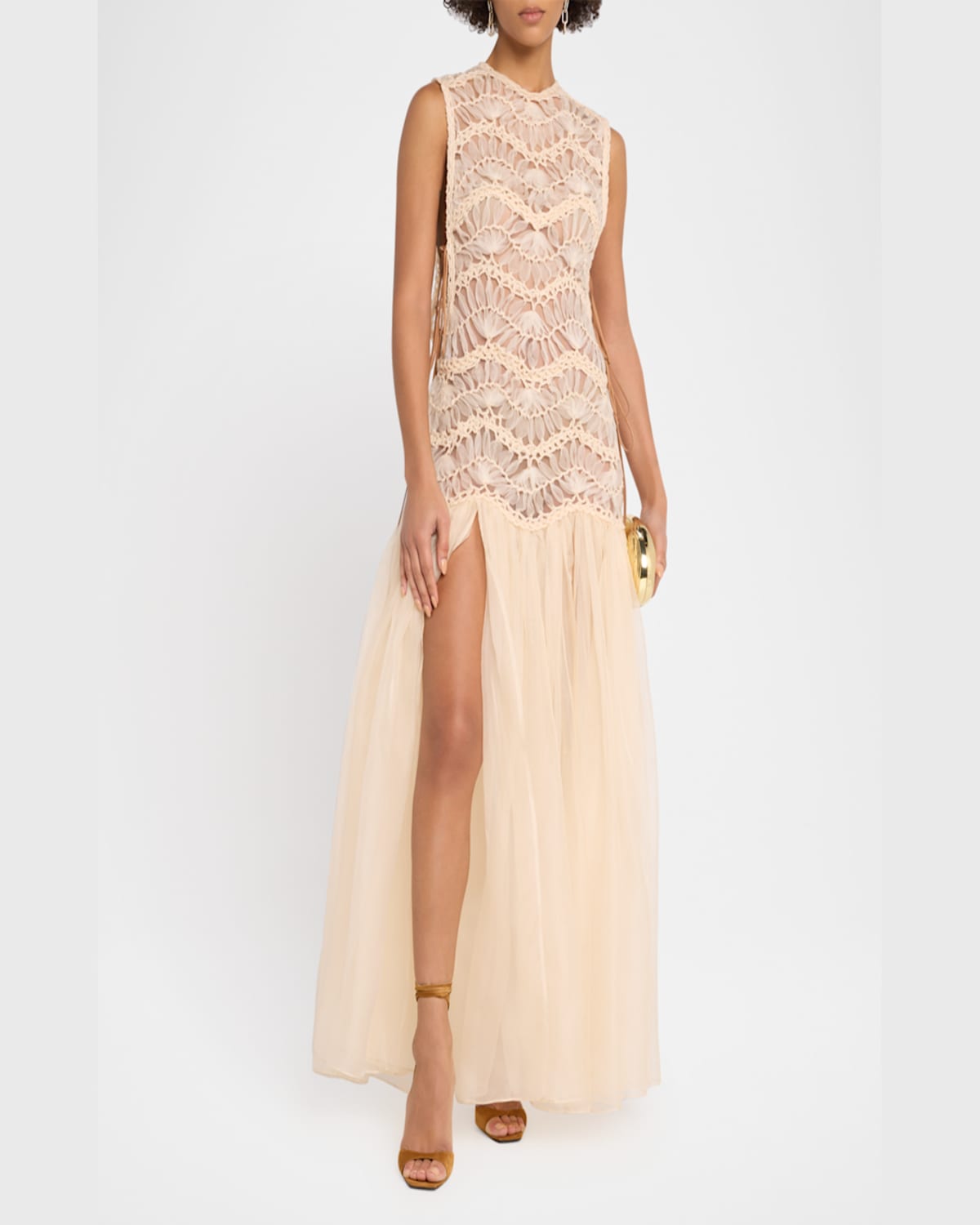 Shop Zimmermann Illuminate Macrame Maxi Dress In Cream