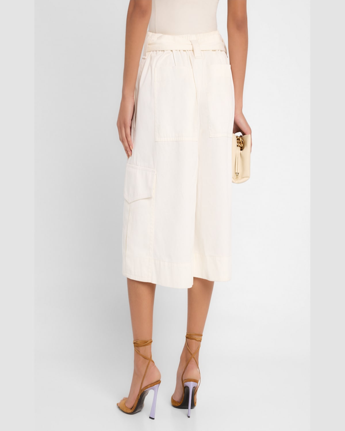 Zimmermann Illuminate Long Bermuda Shorts In Ivory