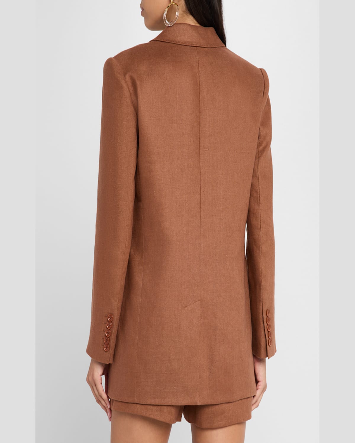 Zimmermann Illuminate Linen Blazer In Rust