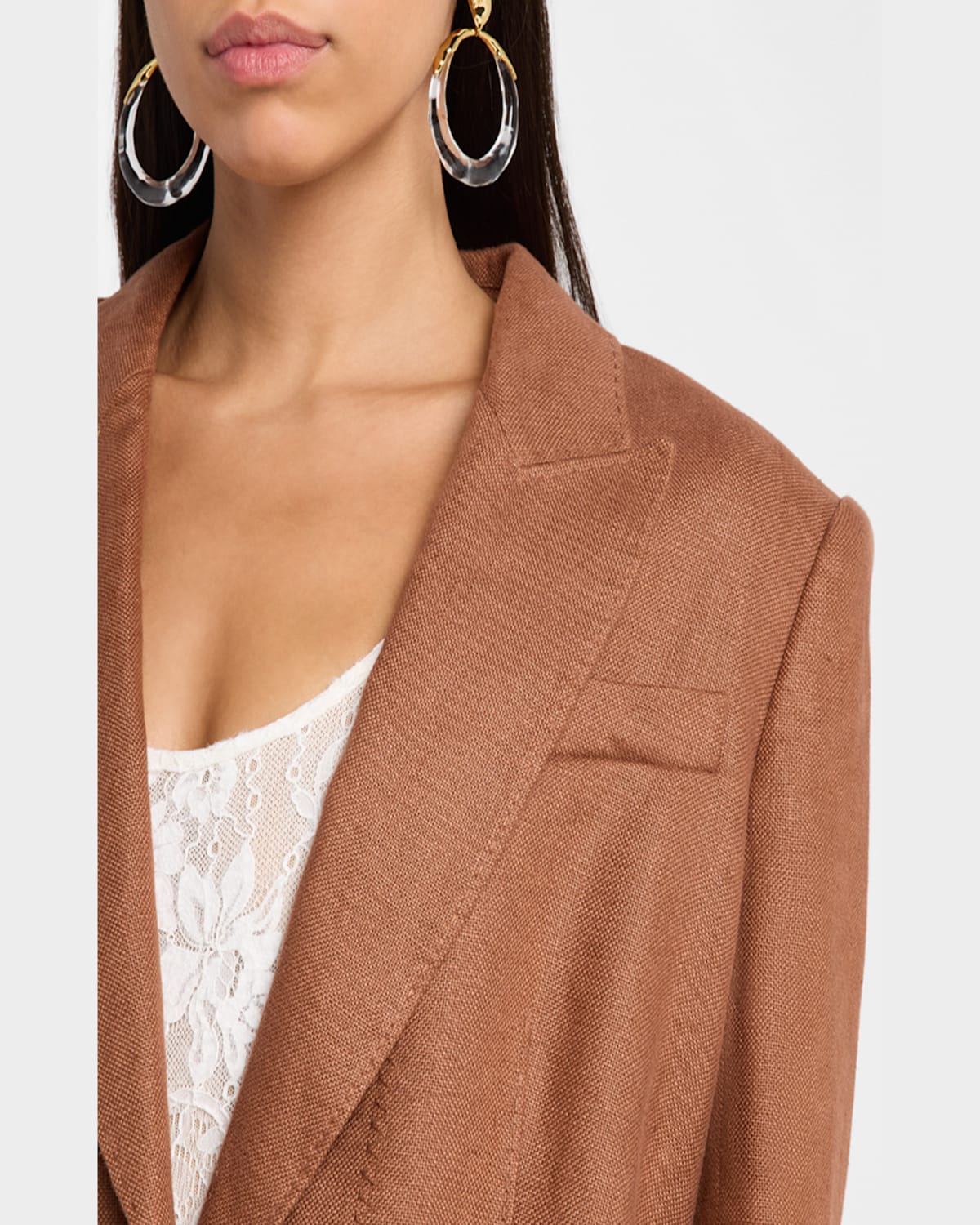 Zimmermann Illuminate Linen Blazer In Rust