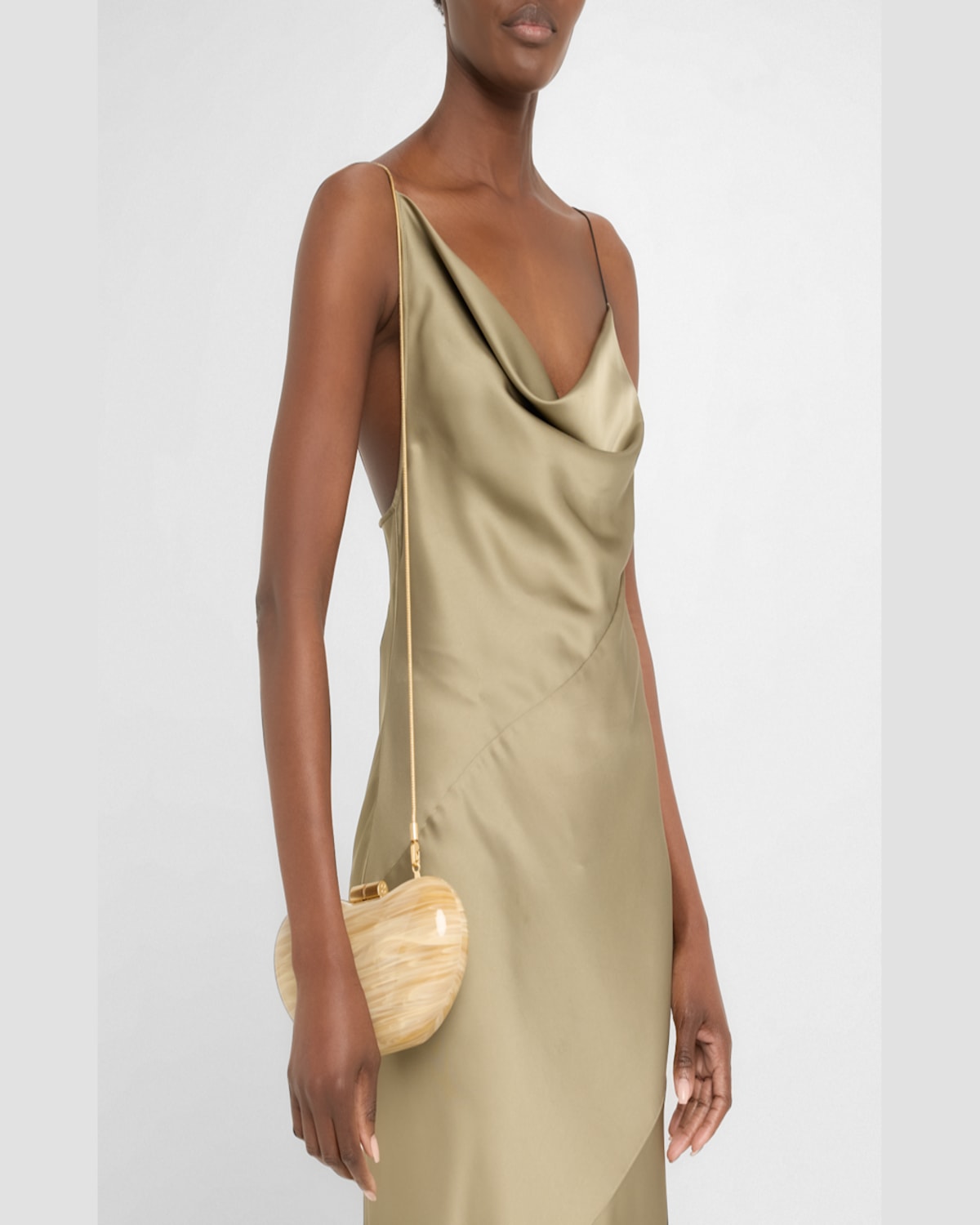Simkhai Shadow Horn Clutch Bag In Ivory