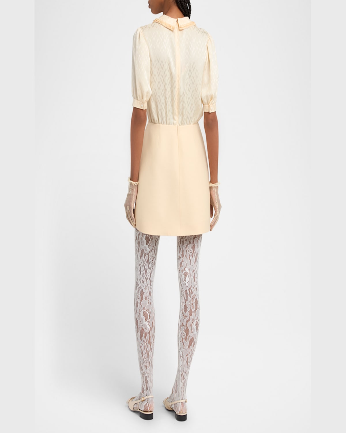Valentino Women's Crepe Couture Short Dress In Nude