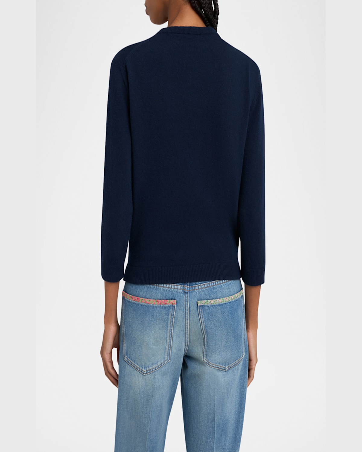 VALENTINO SATIN BOW CREWNECK CARDIGAN 