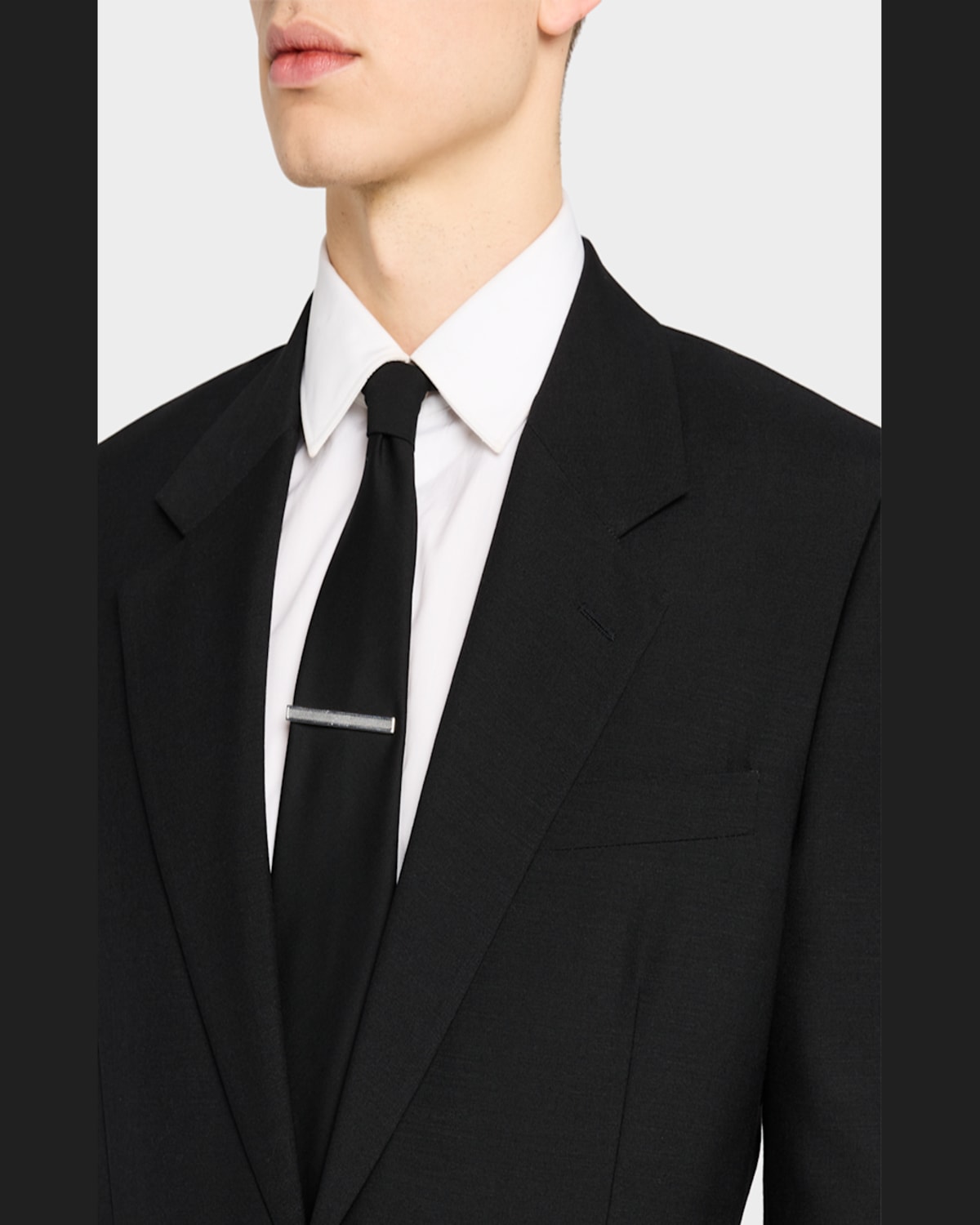Link Up Men's Textured Brass Tie Bar In Silver