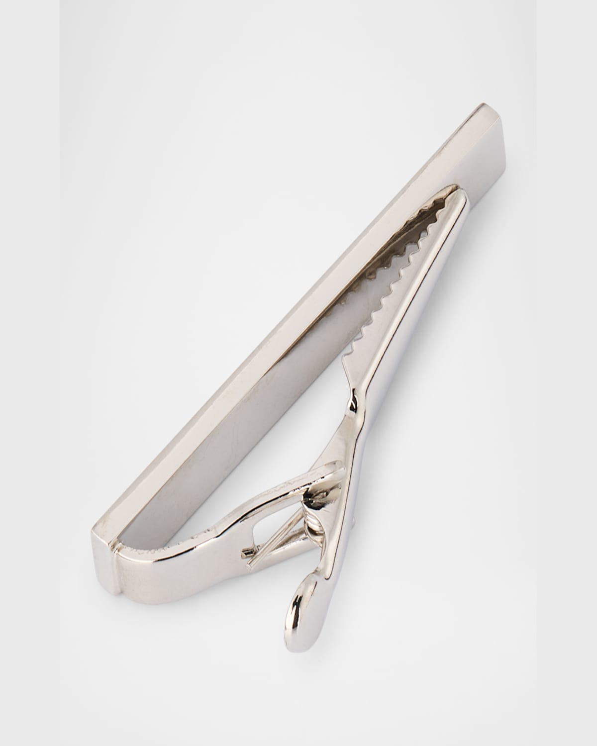 Link Up Men's Textured Brass Tie Bar In Silver