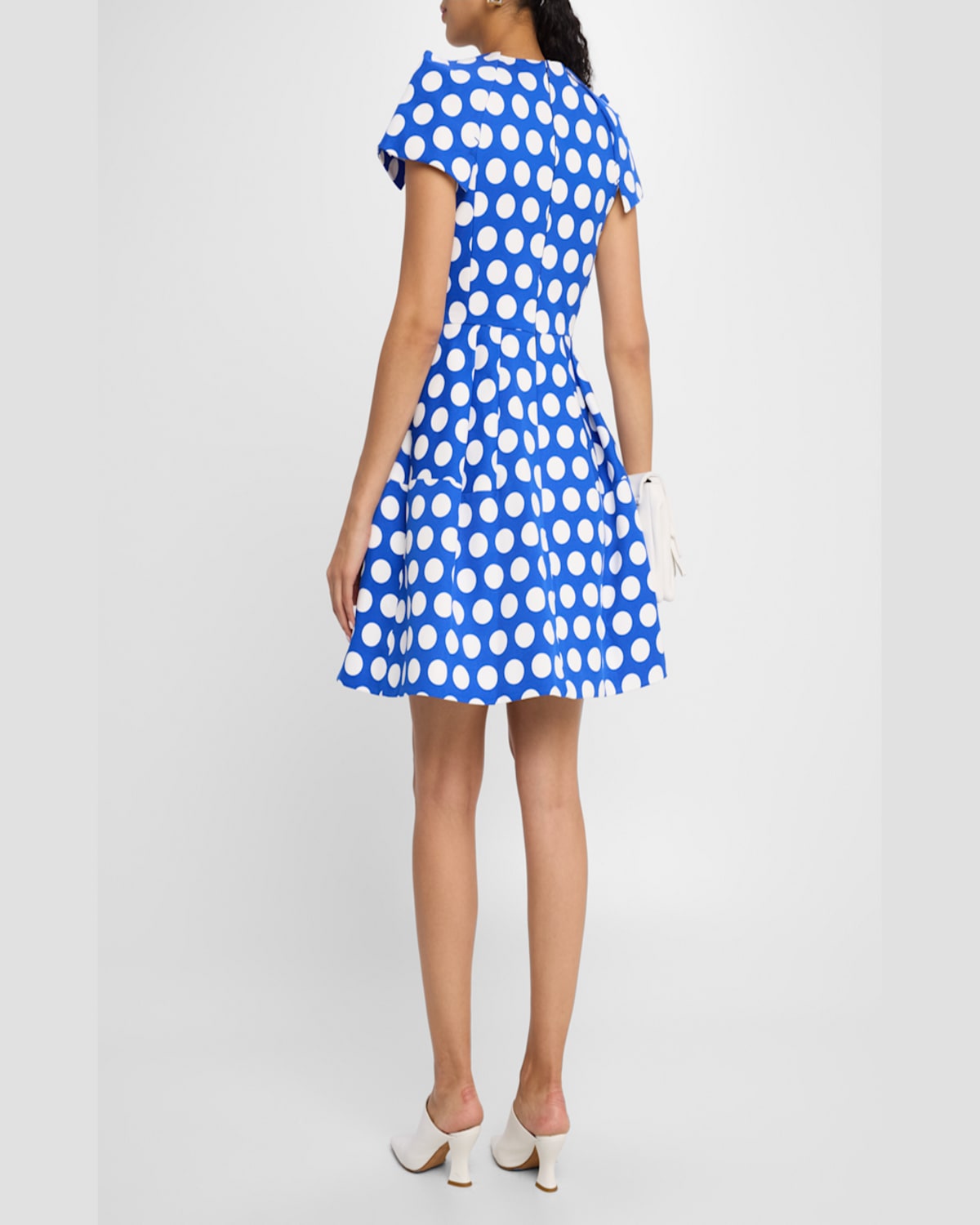 DICE KAYEK SIGNATURE PLEATED POLKA-DOT DRESS 