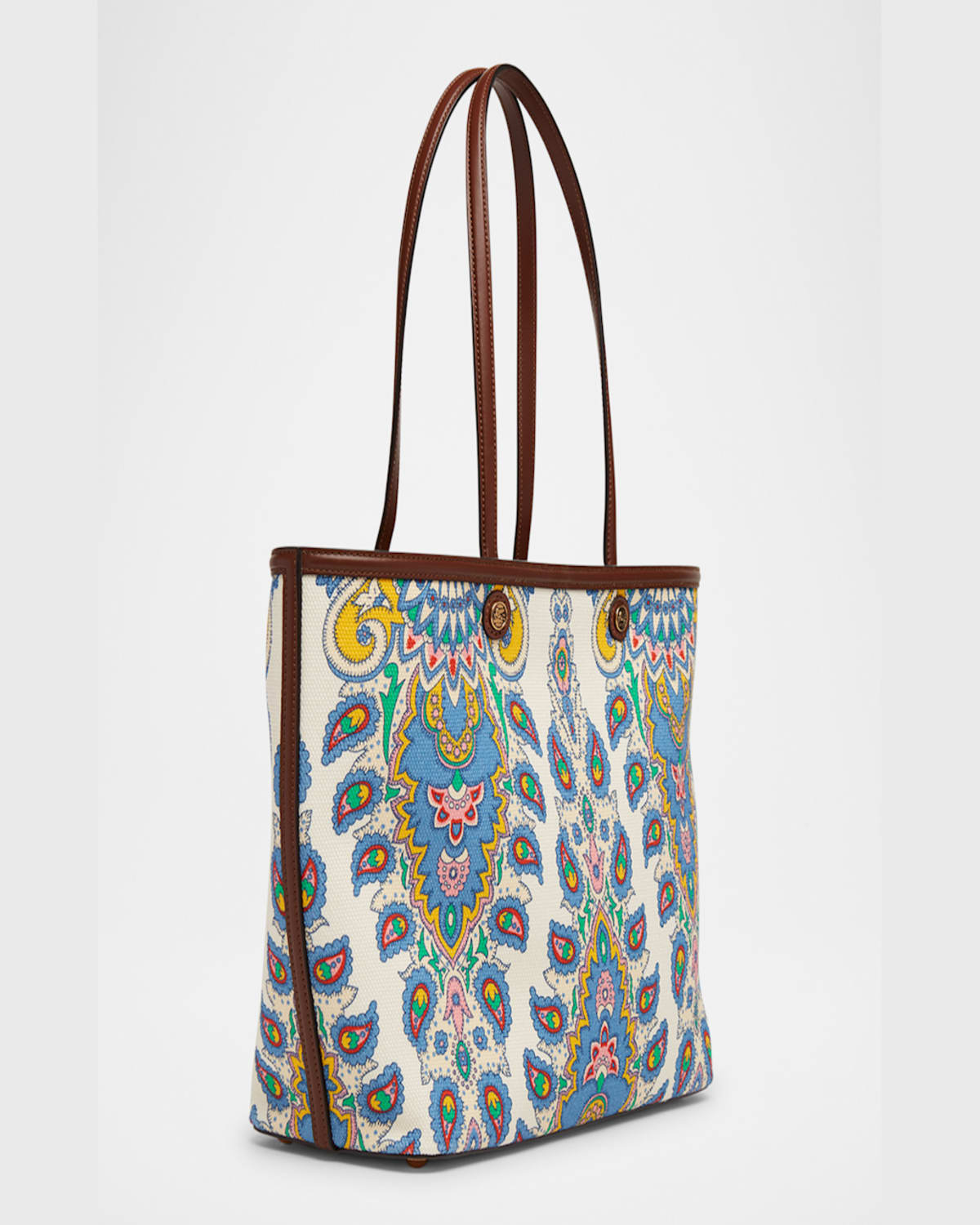 Etro Essential Printed Canvas Shopping Tote Bag In Multi