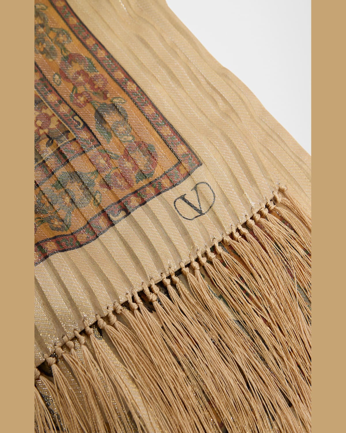 Valentino Paisley-print Silk Scarf In Avz Navy Oro Lurex