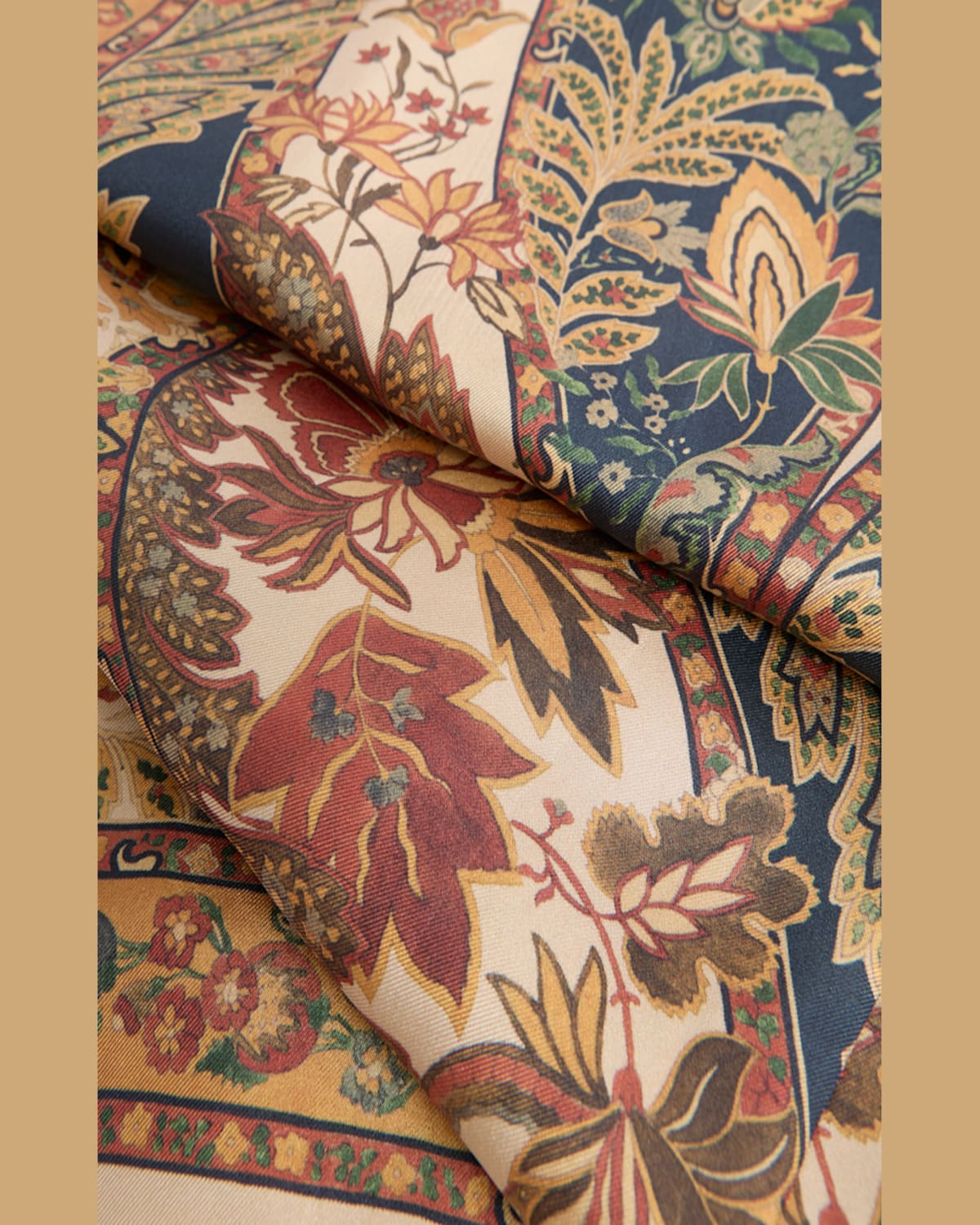 Valentino Paisley-print Silk Scarf In 598 Navy