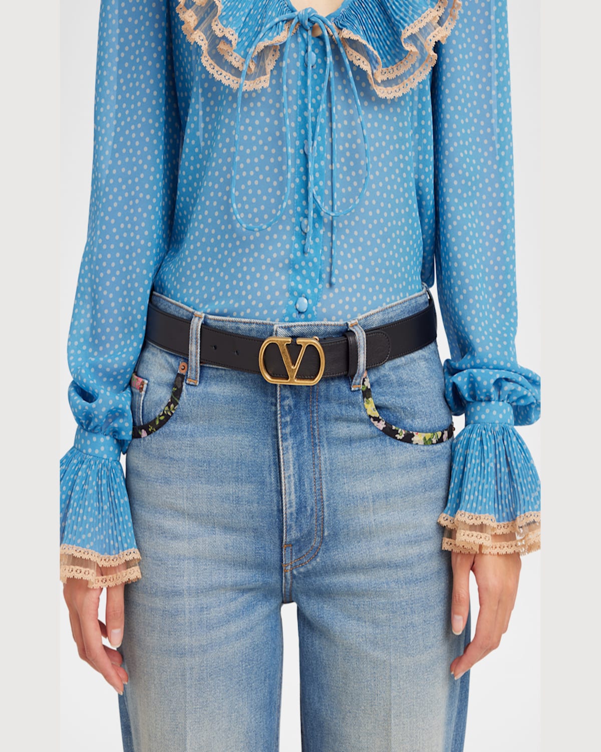 Valentino Belt H 20 Vlogo Signature In 0no Nero