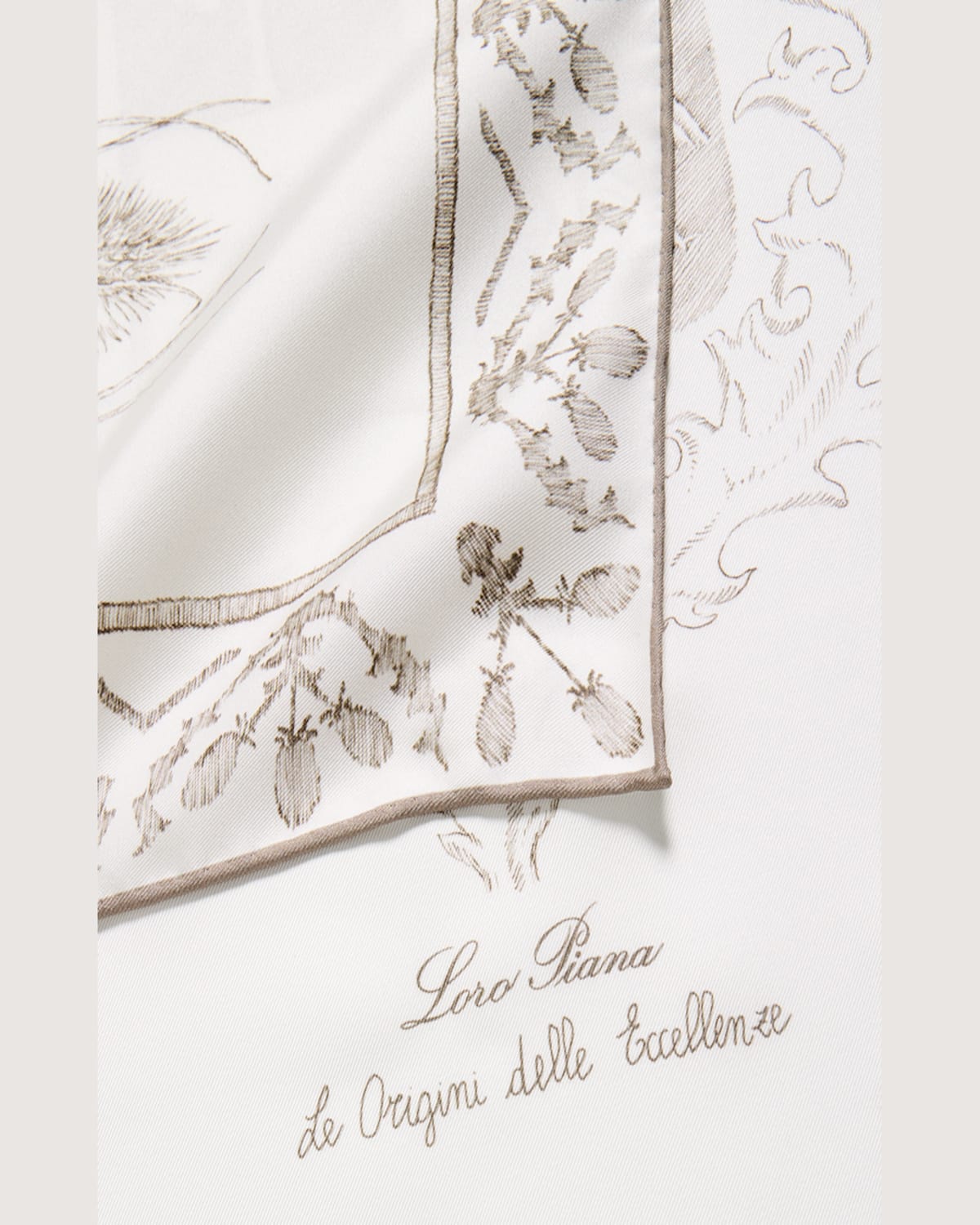 LORO PIANA LE ORIGINI DELLE ECCELLENZE SILK SCARF 