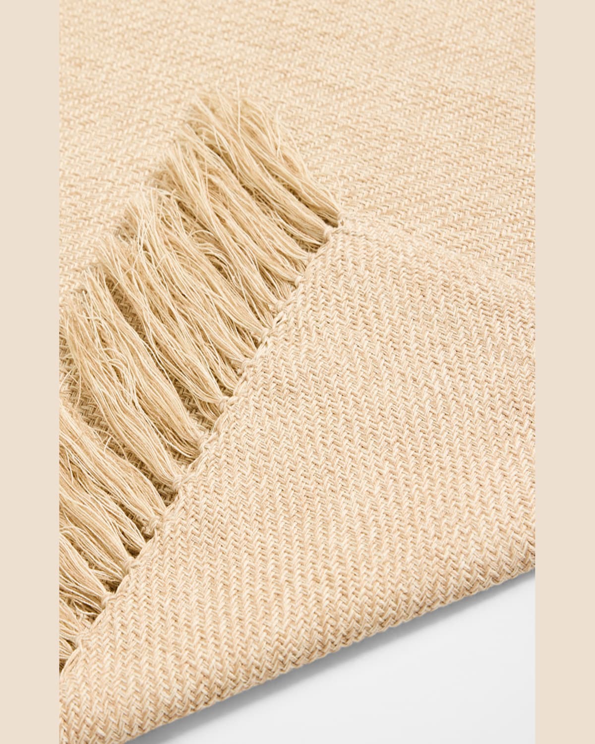 Loro Piana Natte Tweed Fringe Scarf In F6qt Egret White Bleached Sand