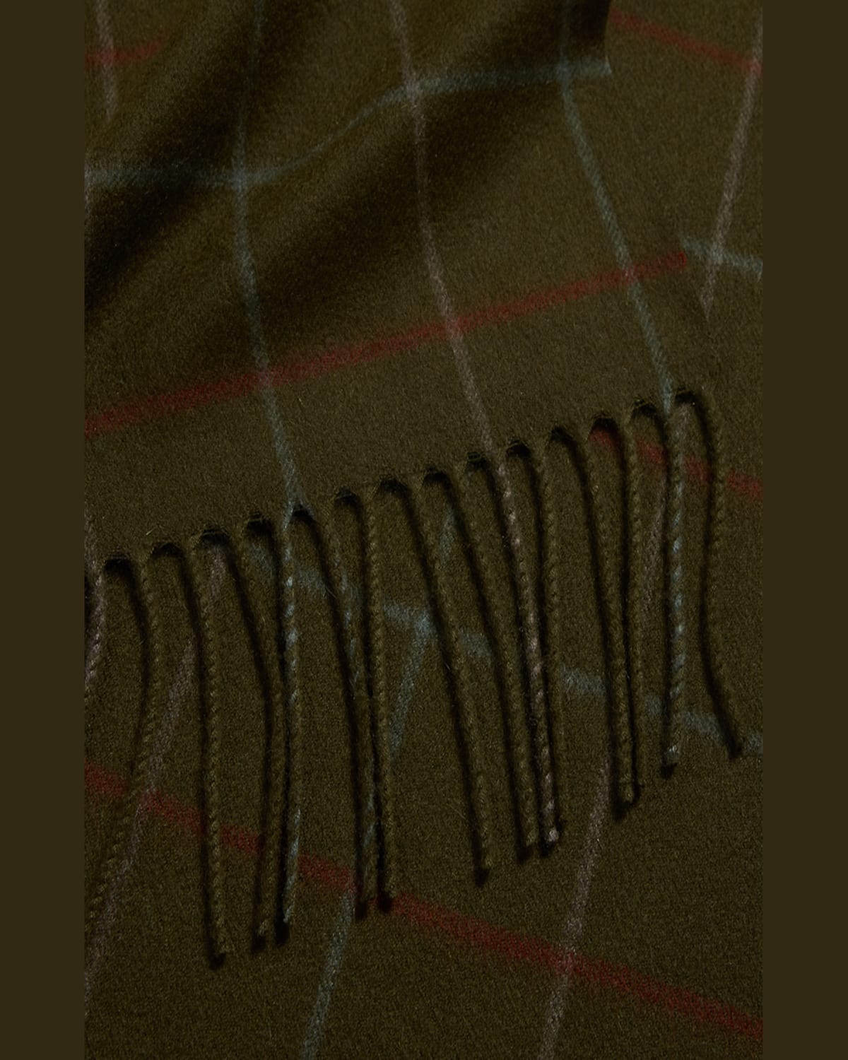 Loro Piana Belt Check-print Cashmere Scarf In F6t8 Oniro Green Trellis Blue Grey Red