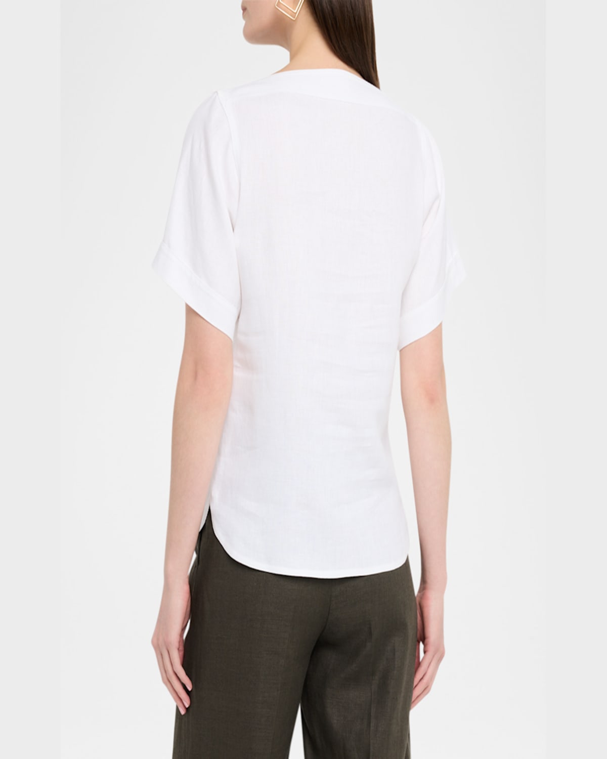 Loro Piana Assen Short-sleeve Antiqua Linen Shirt In 1000 White