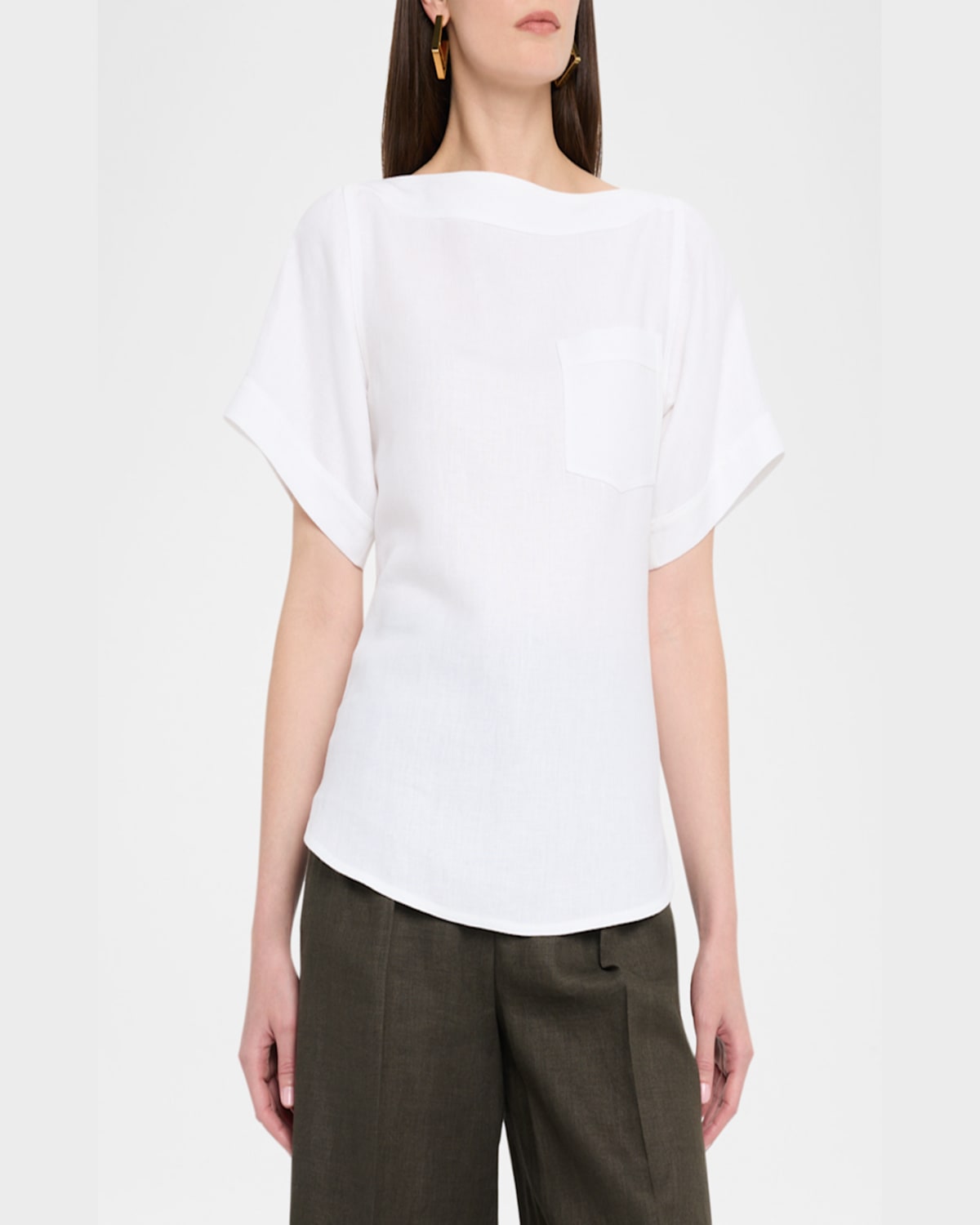 Loro Piana Assen Short-sleeve Antiqua Linen Shirt In 1000 White