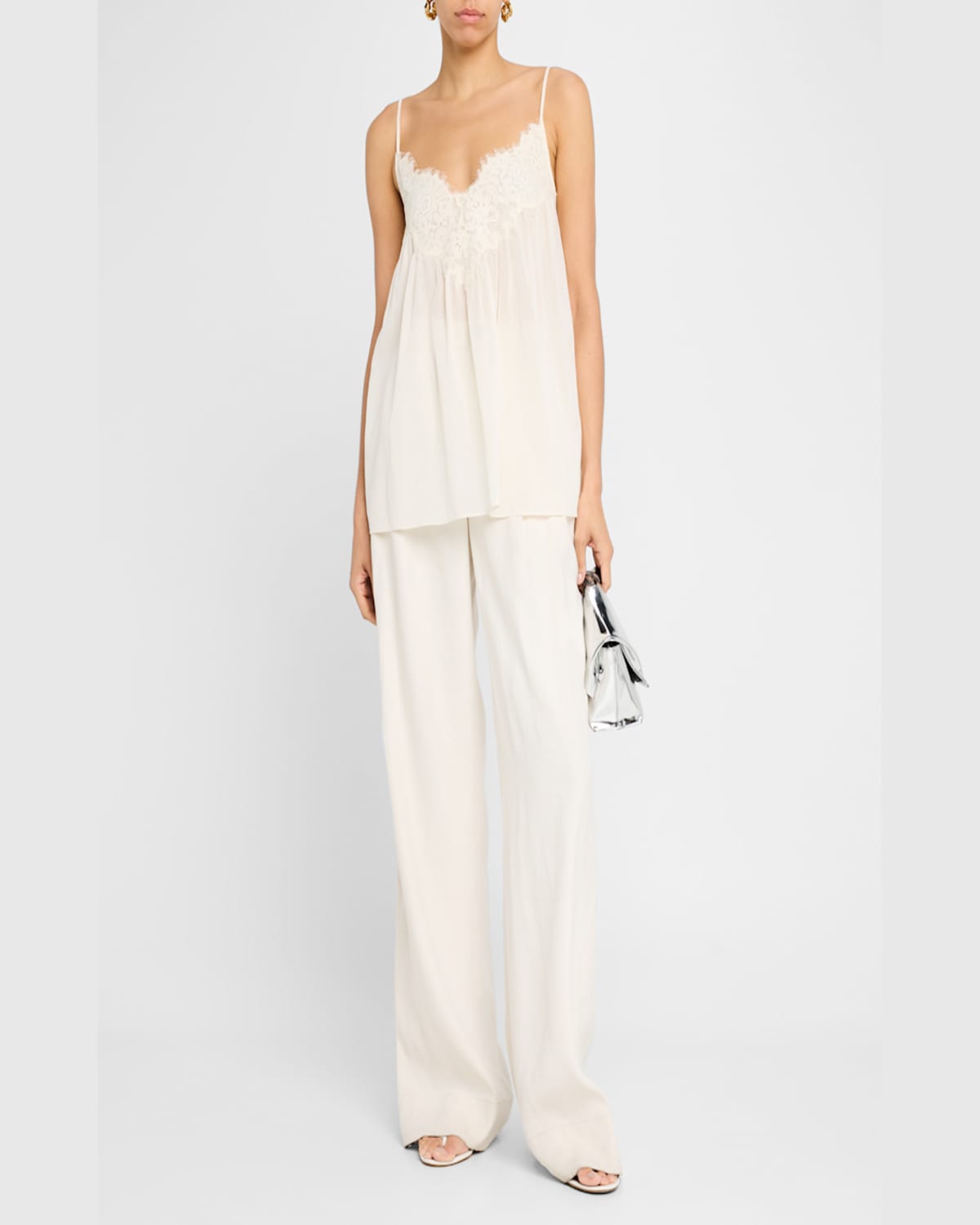A.l.c Macy Lace-trim Top In Cream