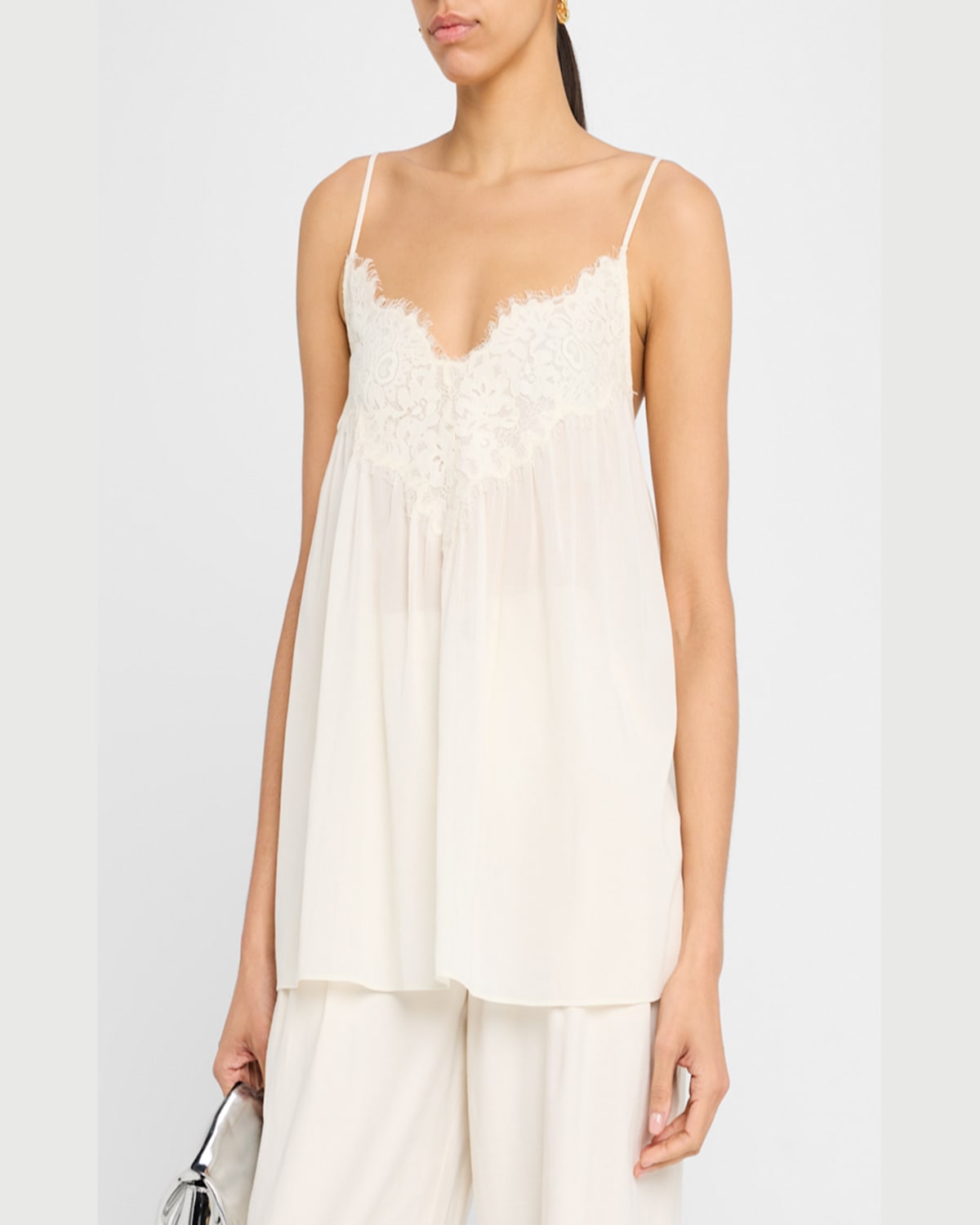 A.l.c Macy Lace-trim Top In Cream
