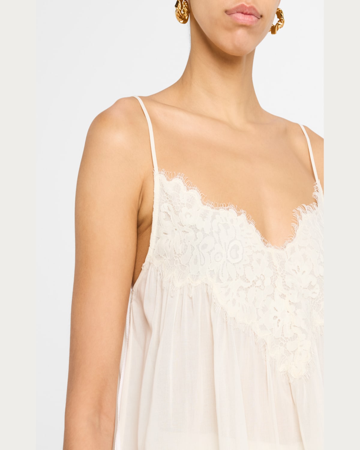 A.l.c Macy Lace-trim Top In Cream