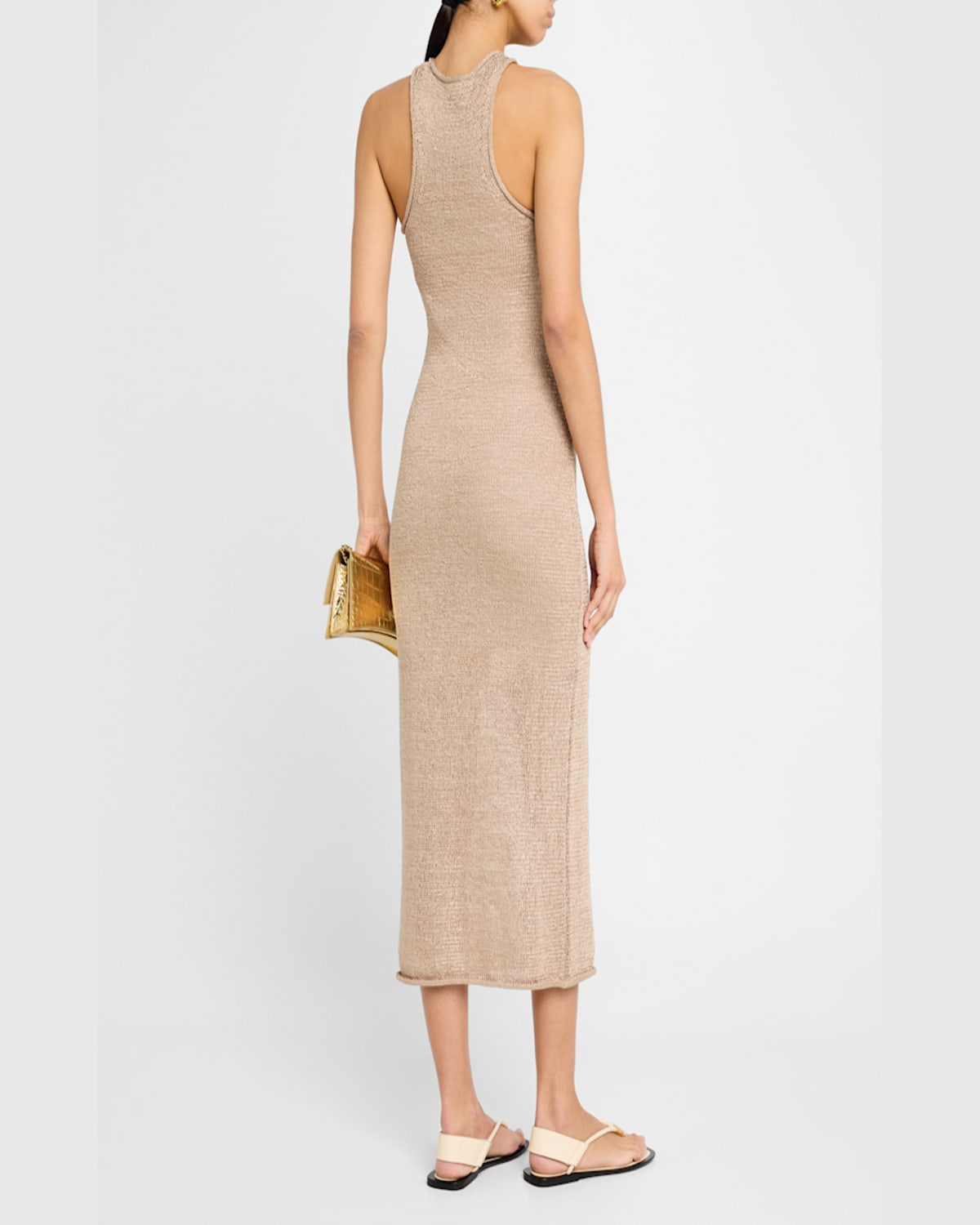 A.l.c Raye Knit Racerback Midi Dress In Sand