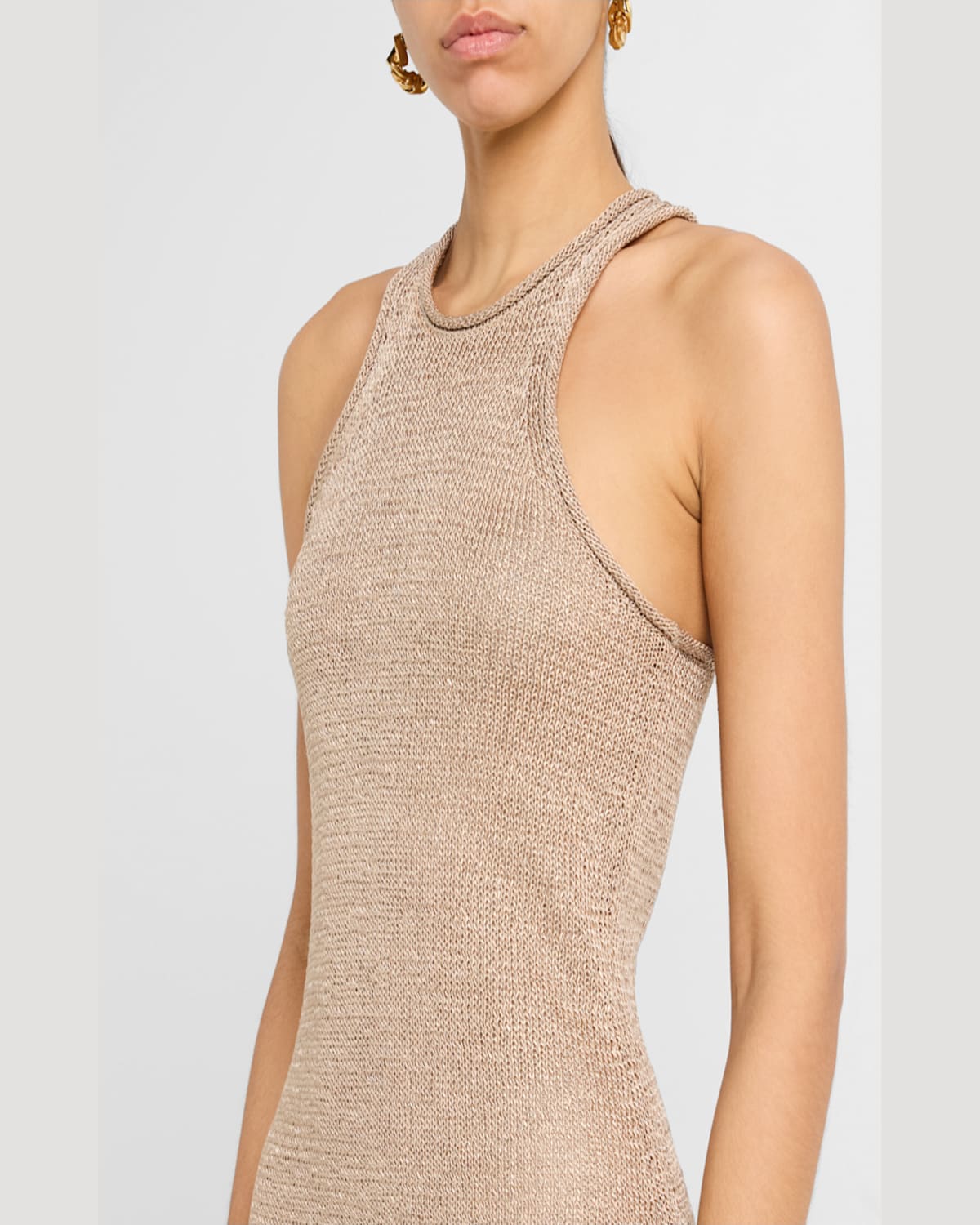 A.l.c Raye Knit Racerback Midi Dress In Sand