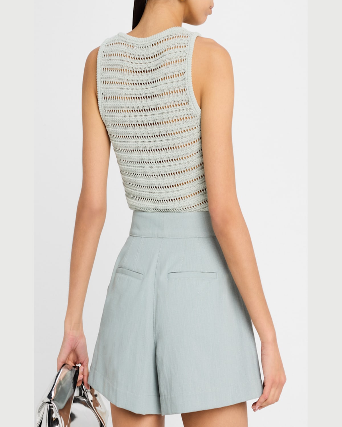 A.l.c . Kira Open Stitch Cotton Blend Sweater Tank In Cascade