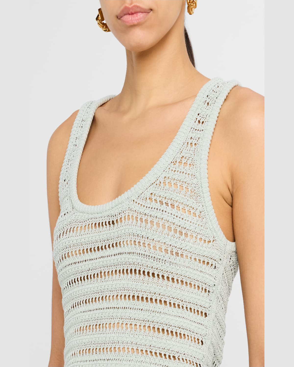 A.l.c . Kira Open Stitch Cotton Blend Sweater Tank In Cascade
