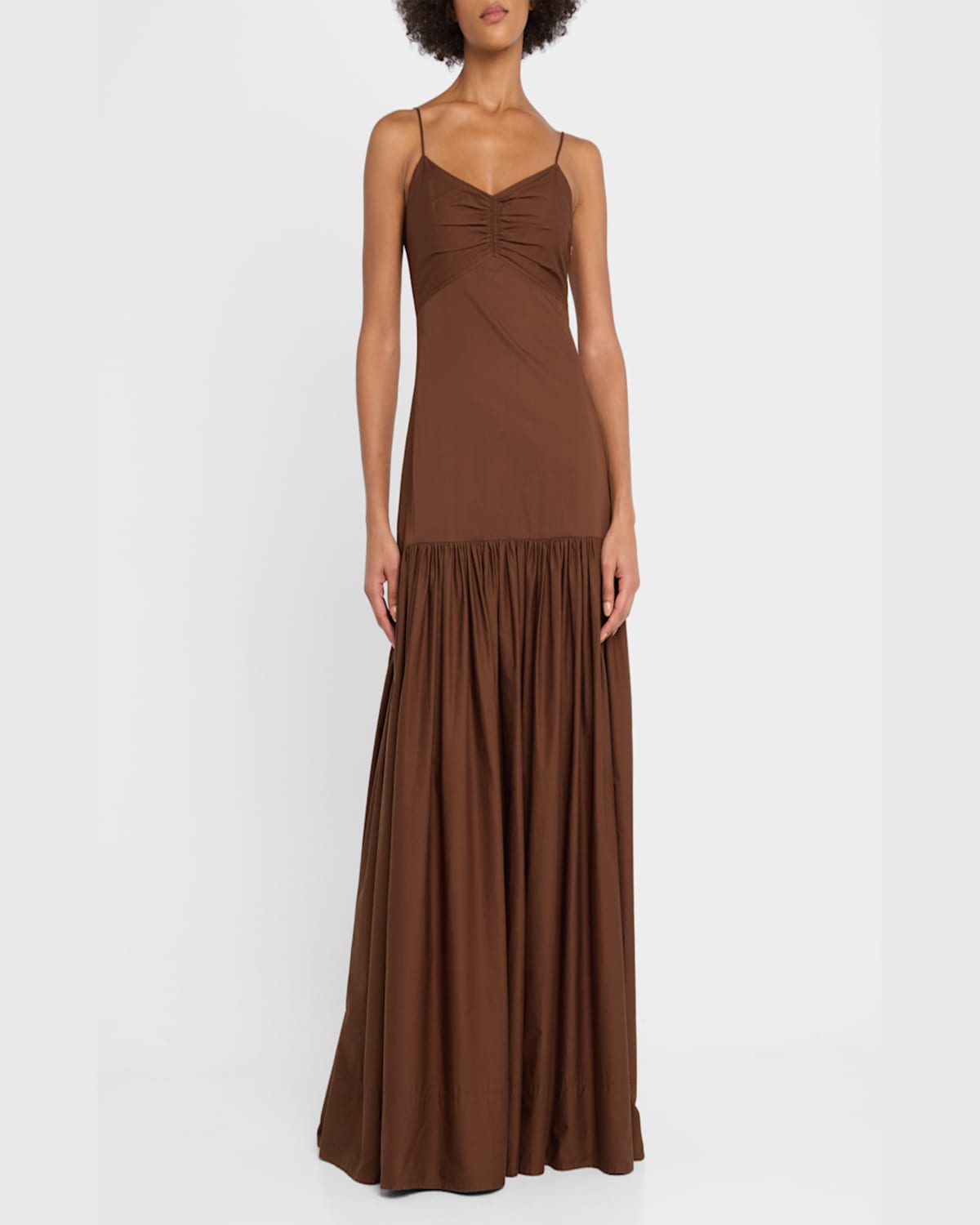 A.l.c Harper Drop-waist Maxi Dress In Milk Chocolate