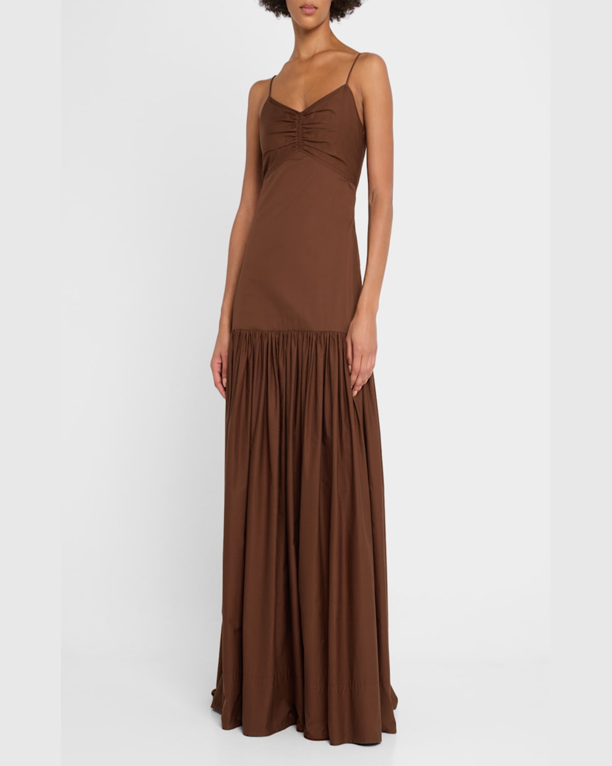 A.l.c Harper Drop-waist Maxi Dress In Milk Chocolate
