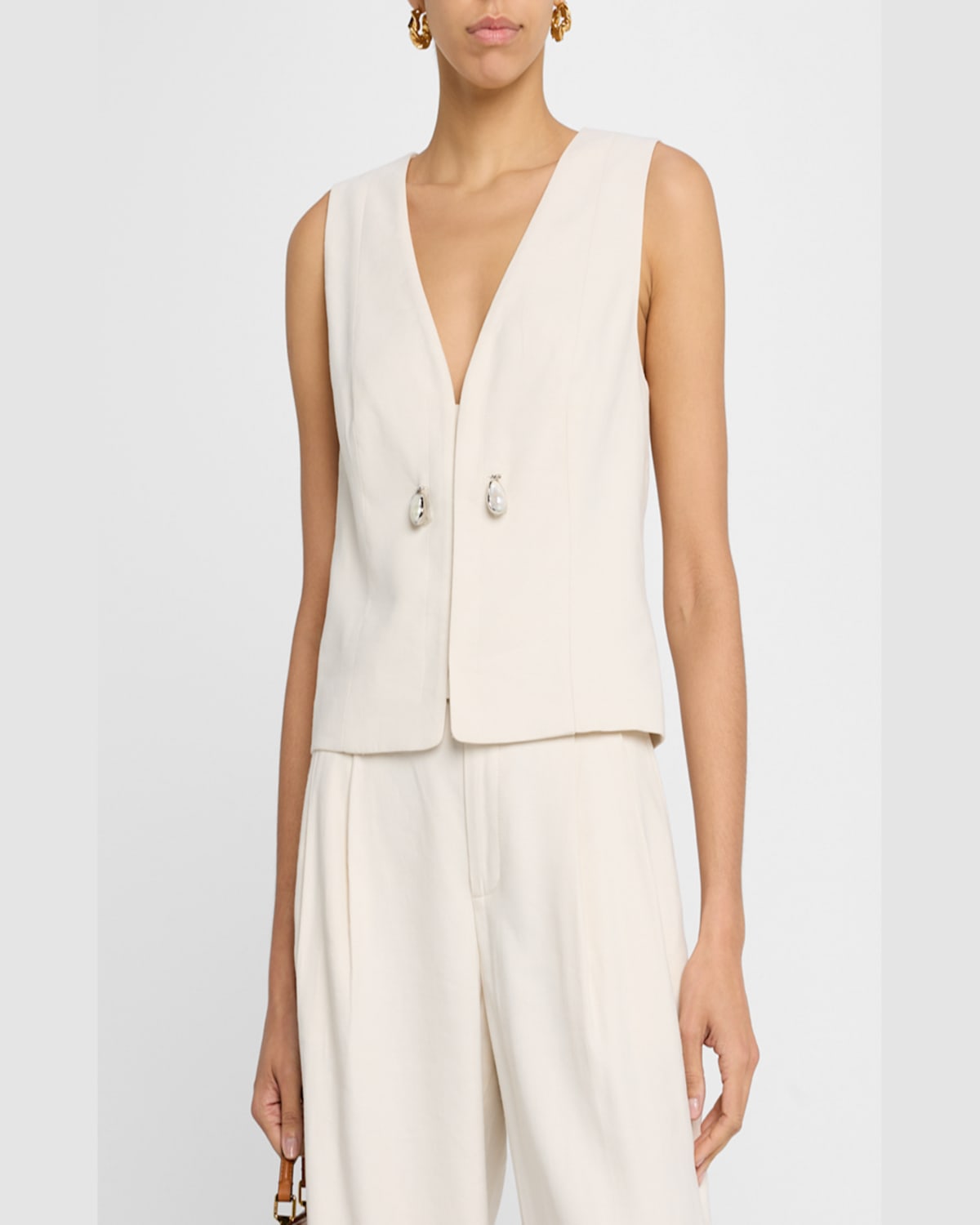 A.l.c Leo Pearl Vest In Buttercream