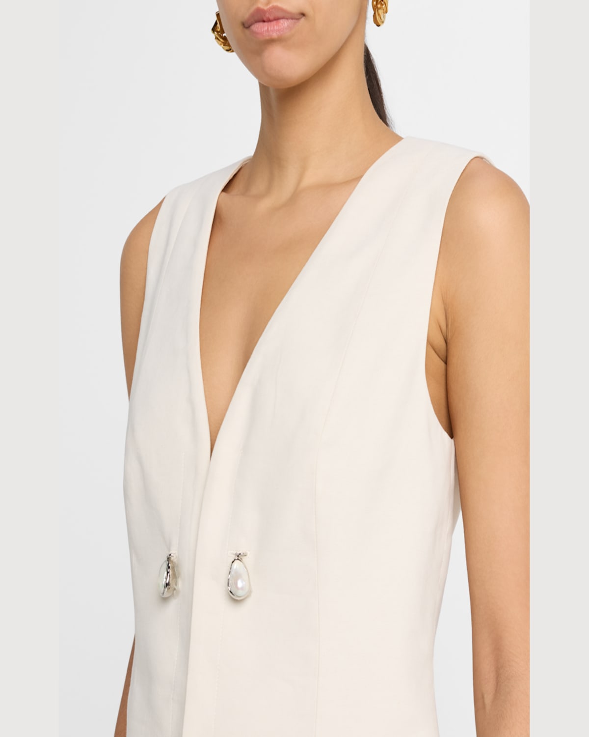 A.l.c Leo Pearl Vest In Buttercream