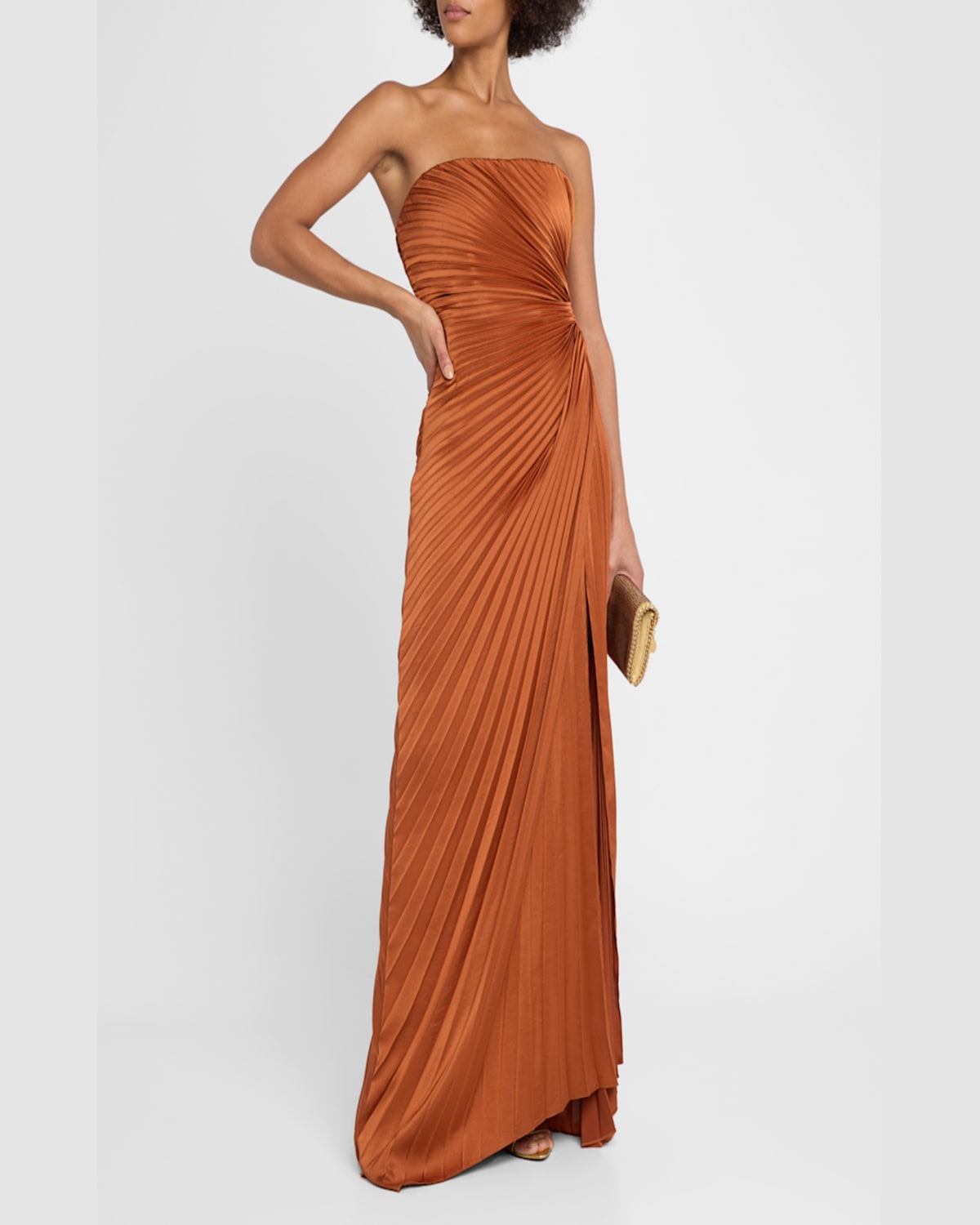 A.L.C LAYLA PLEATED STRAPLESS GOWN 