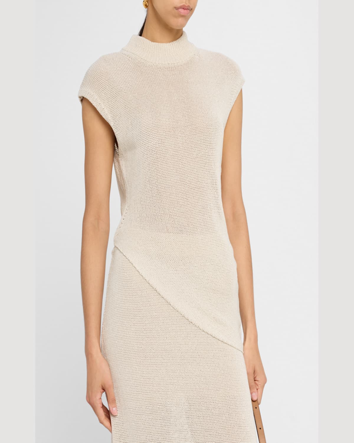 A.l.c Edith Asymmetric Knit Top In Creme