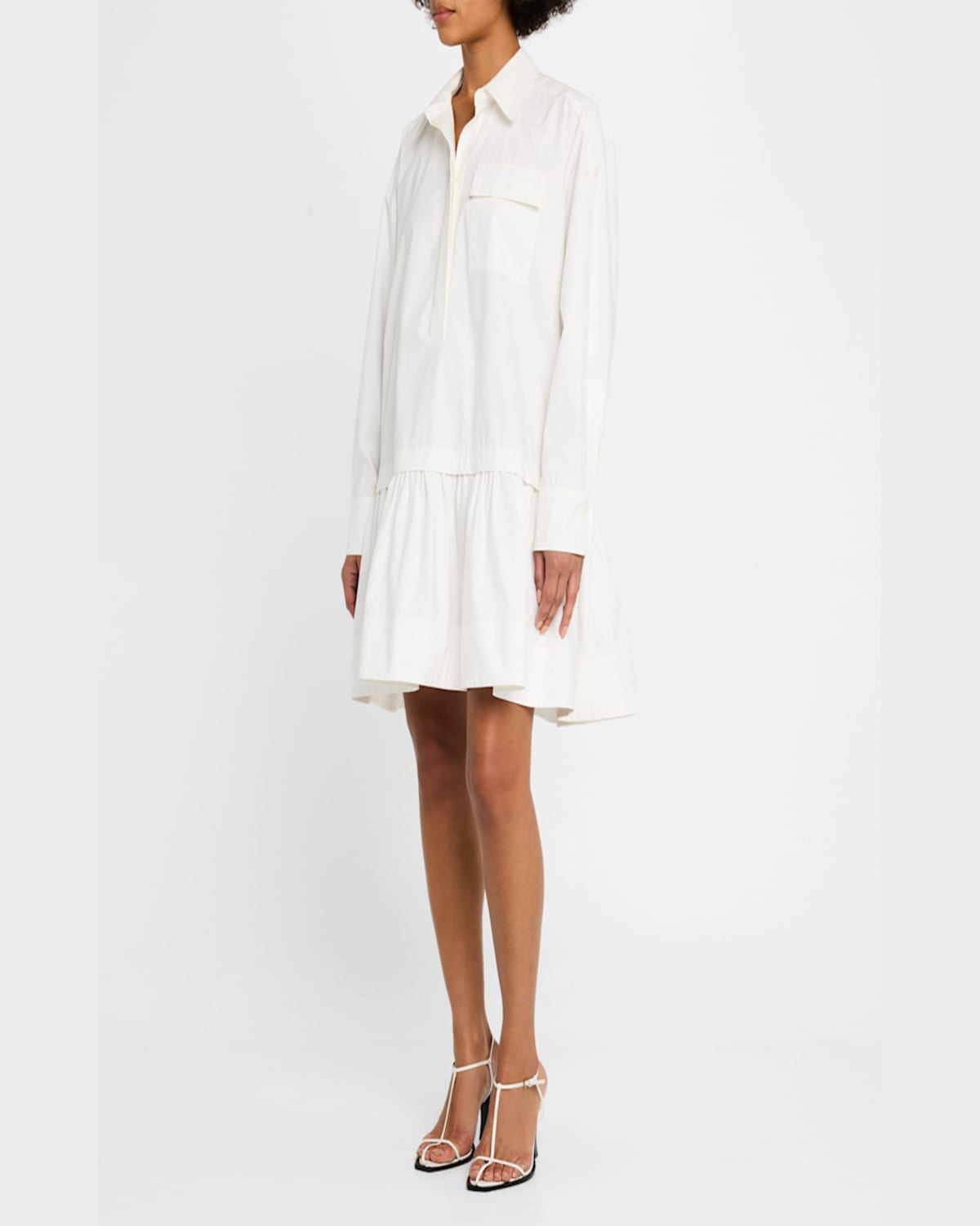 A.L.C BROOKE LONG-SLEEVE DROP-WAIST MINI DRESS