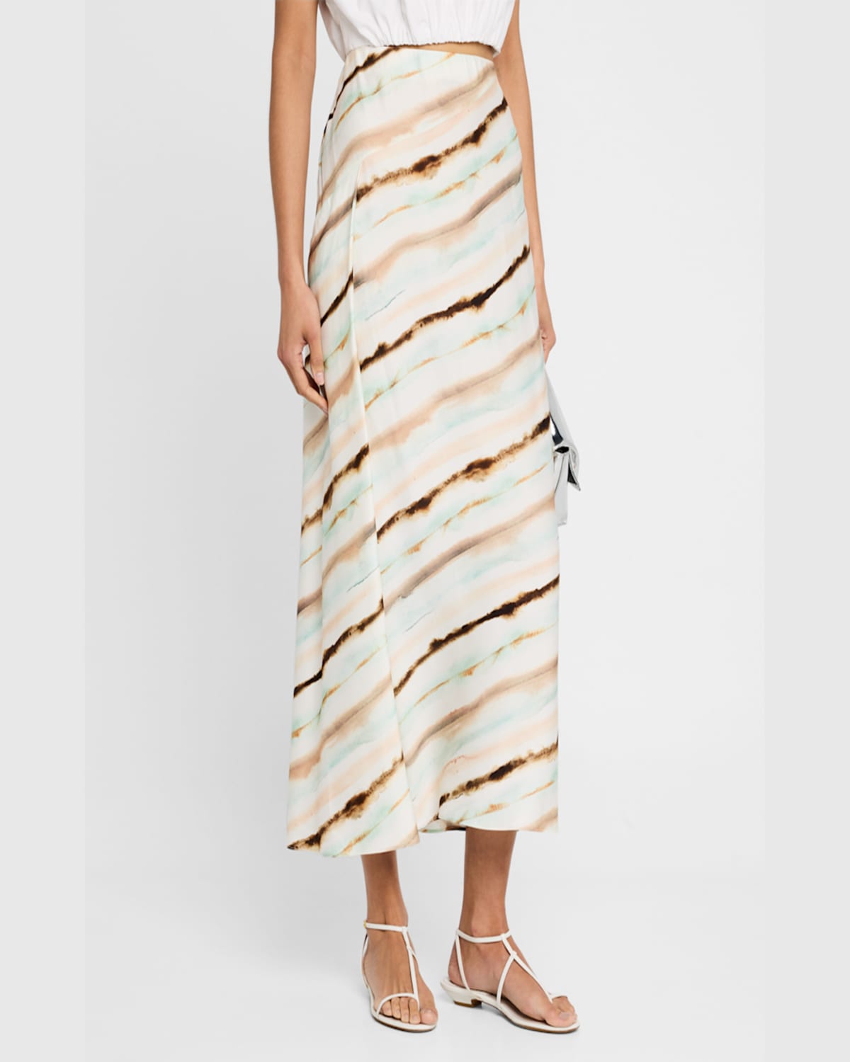 A.l.c Rita Slip Skirt In Mint Multi