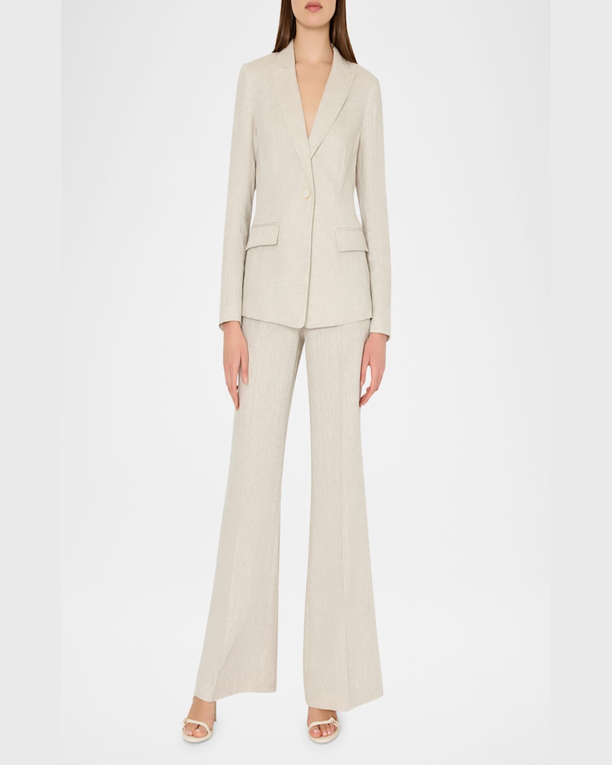Milly Noa Wide-leg Linen Pants In Natural