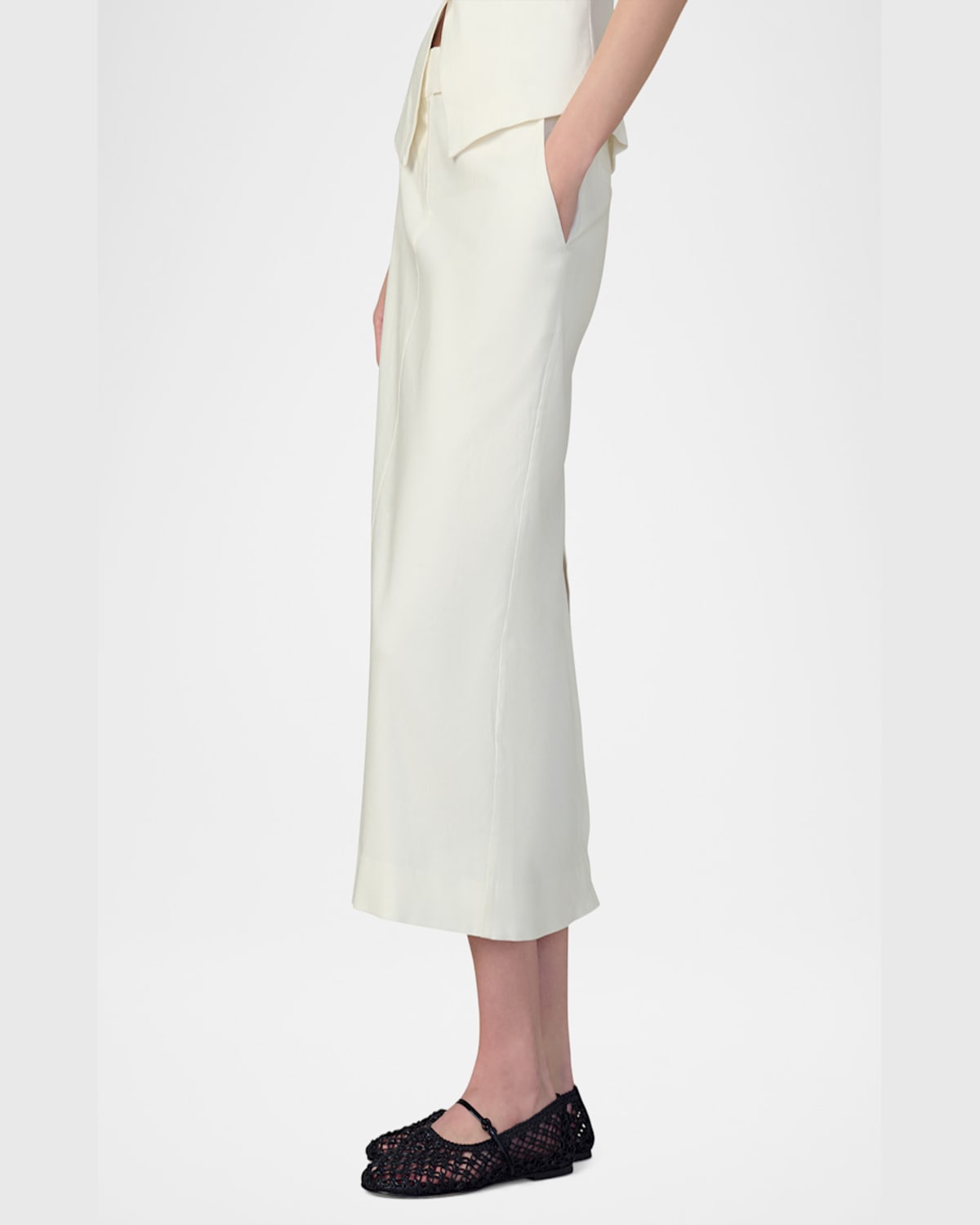Shop Joe's Jeans The Maeve Tailored Midi Skirt In Ecru