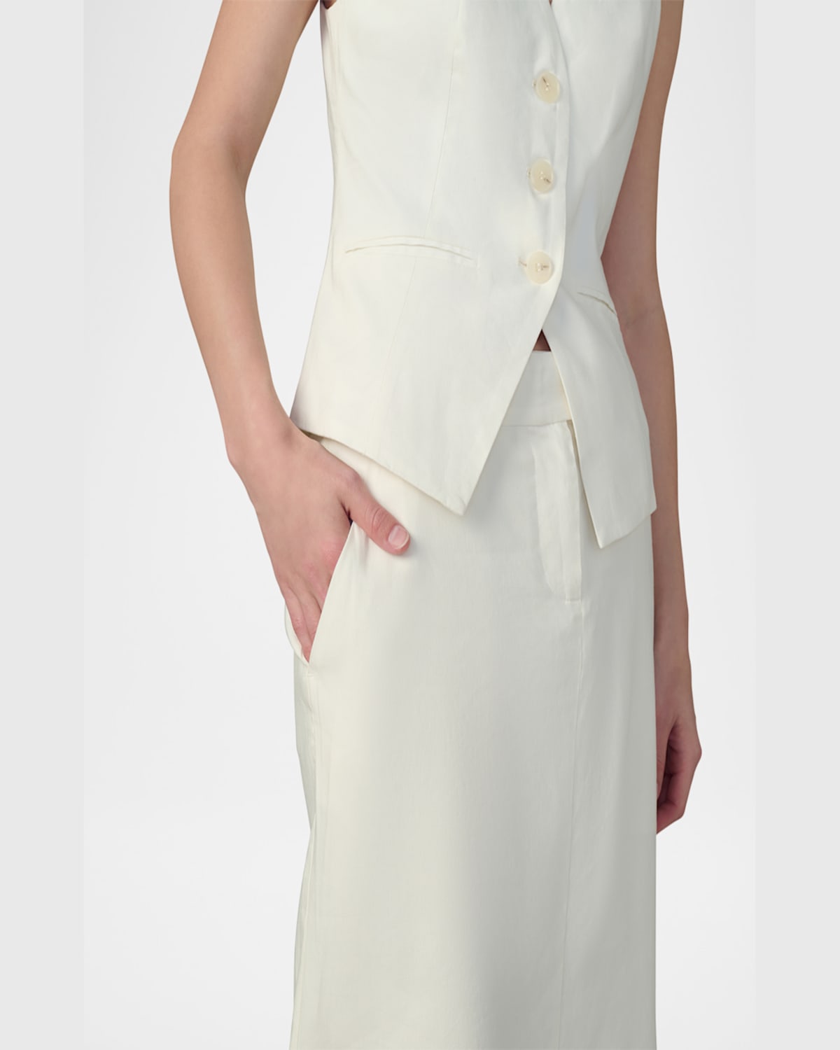 Shop Joe's Jeans The Maeve Tailored Midi Skirt In Ecru