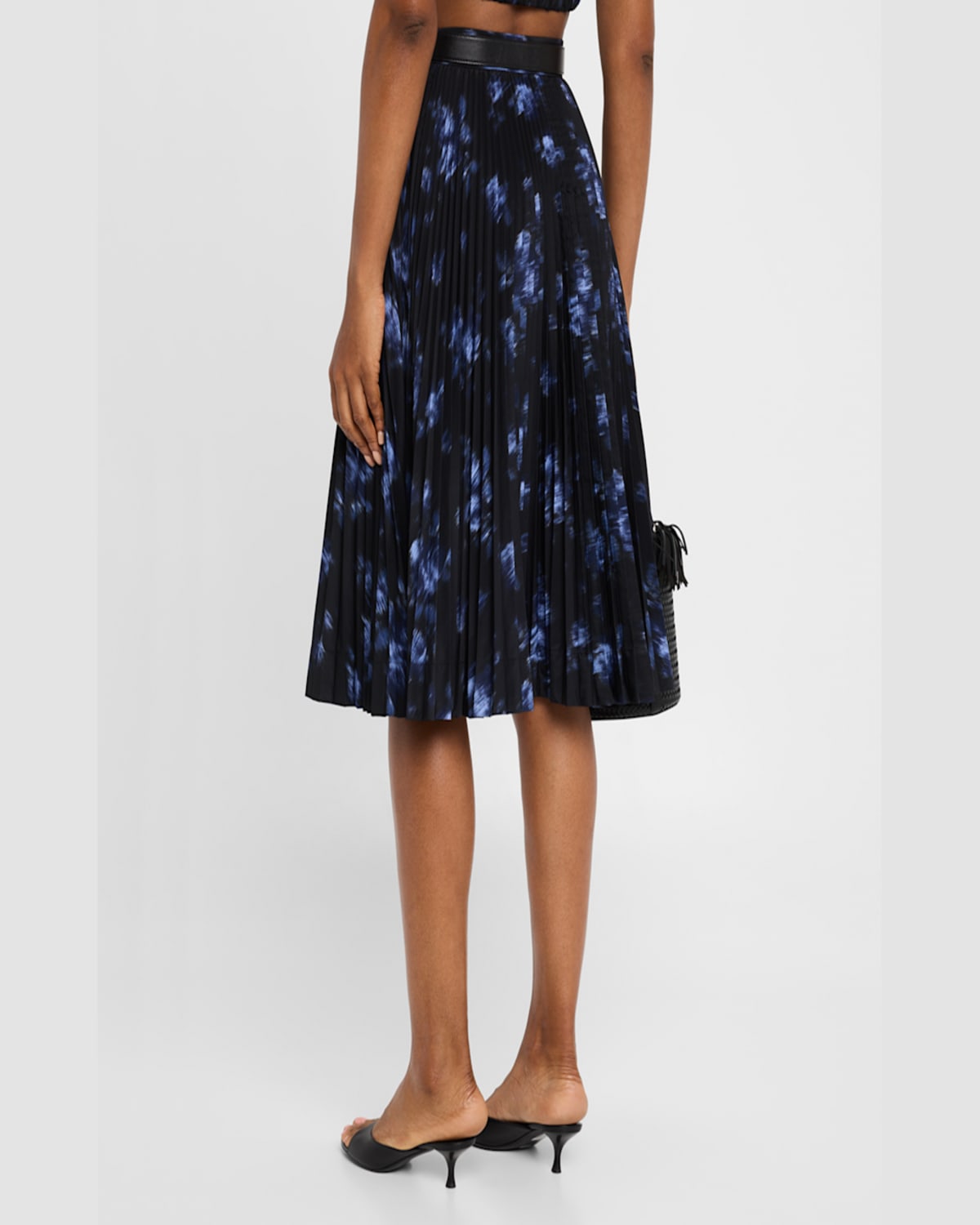Michael Kors Collection Pleated Circle Skirt In Multi