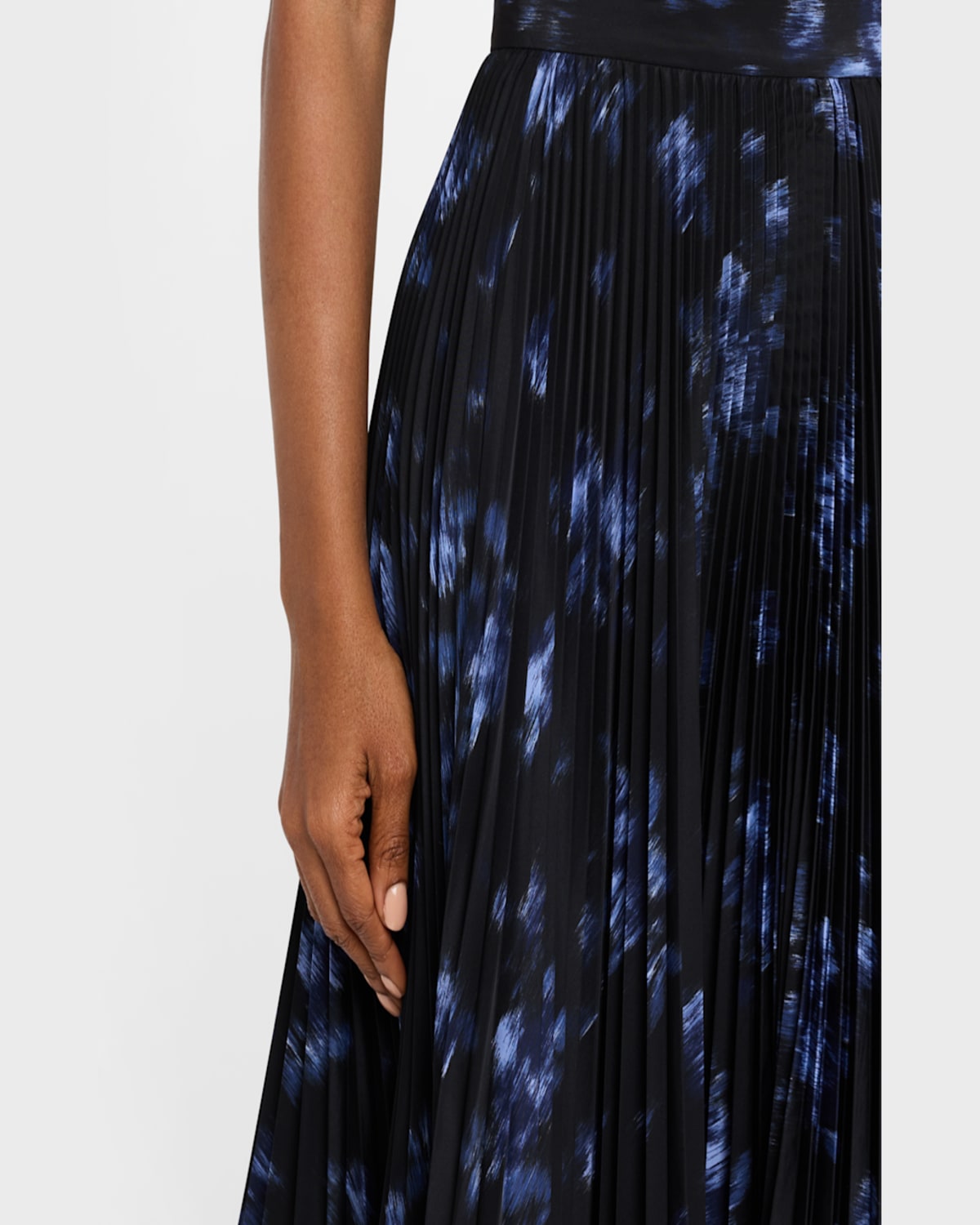 Michael Kors Collection Pleated Circle Skirt In Multi