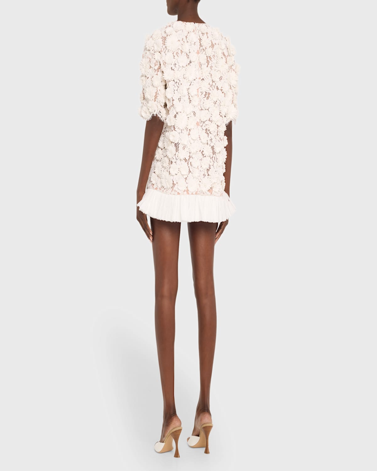 Michael Kors Raffia Hand Embroidery Tunic In Optic Whit