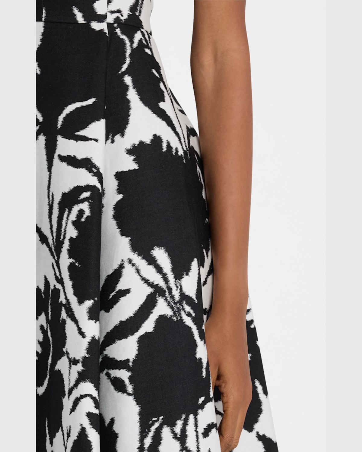 Michael Kors Collection Abstract Floral Print Dance Bustier Dress In Blackoptw