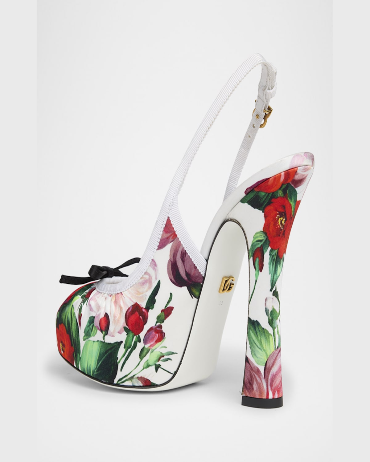 DOLCE & GABBANA SLINGBACK FLORAL BALLERINA STILETTO PUMPS 
