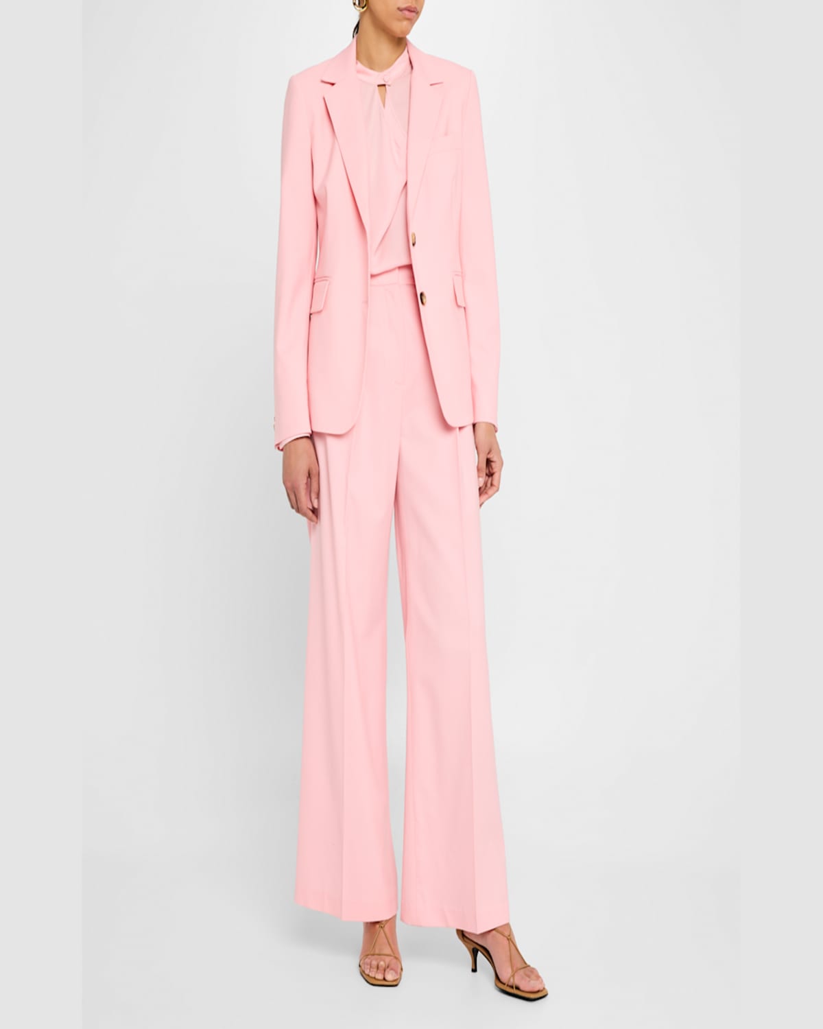 Argent Pleated Wide-leg Seasonless Wool Trousers