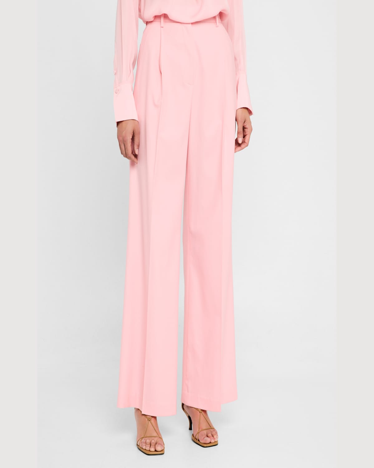 Argent Pleated Wide-leg Seasonless Wool Trousers