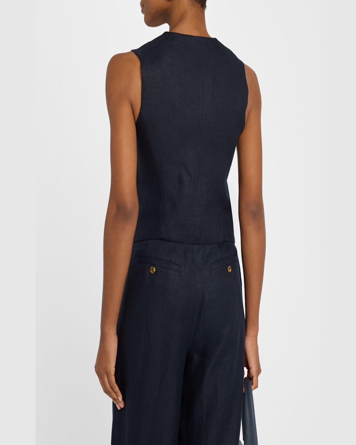 Argent Basketweave Linen Waistcoat