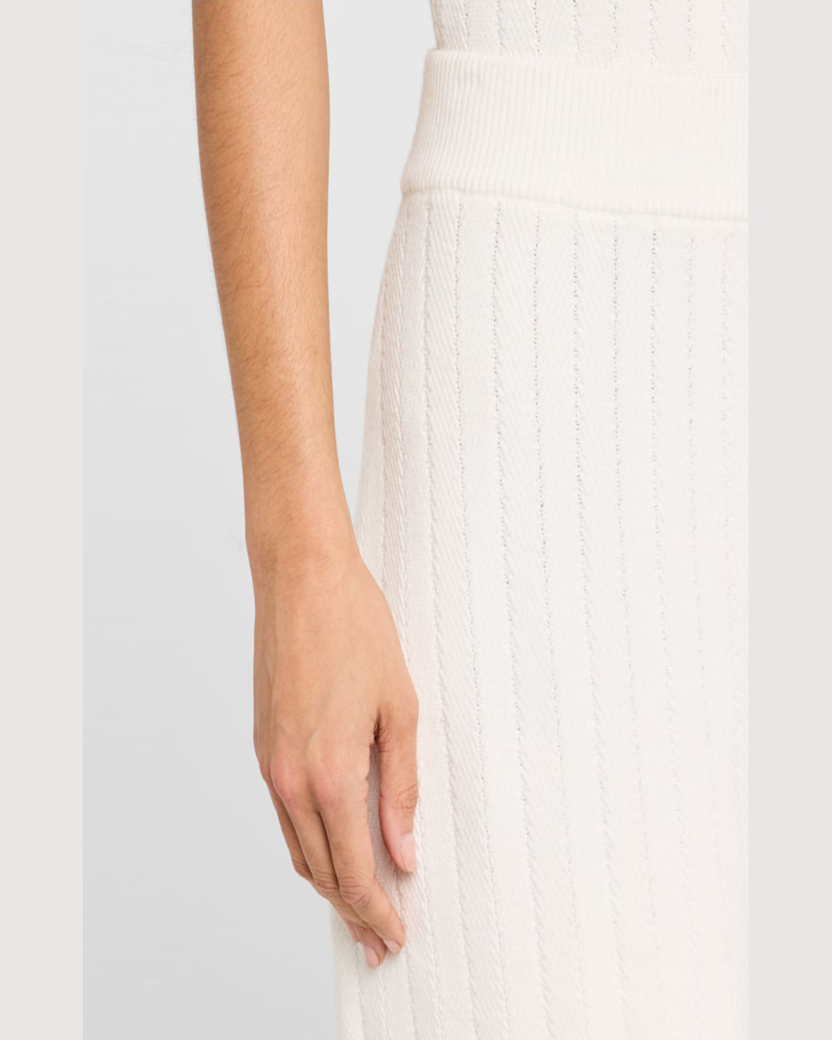 Shop Argent Herringbone Straight Mini Skirt In White