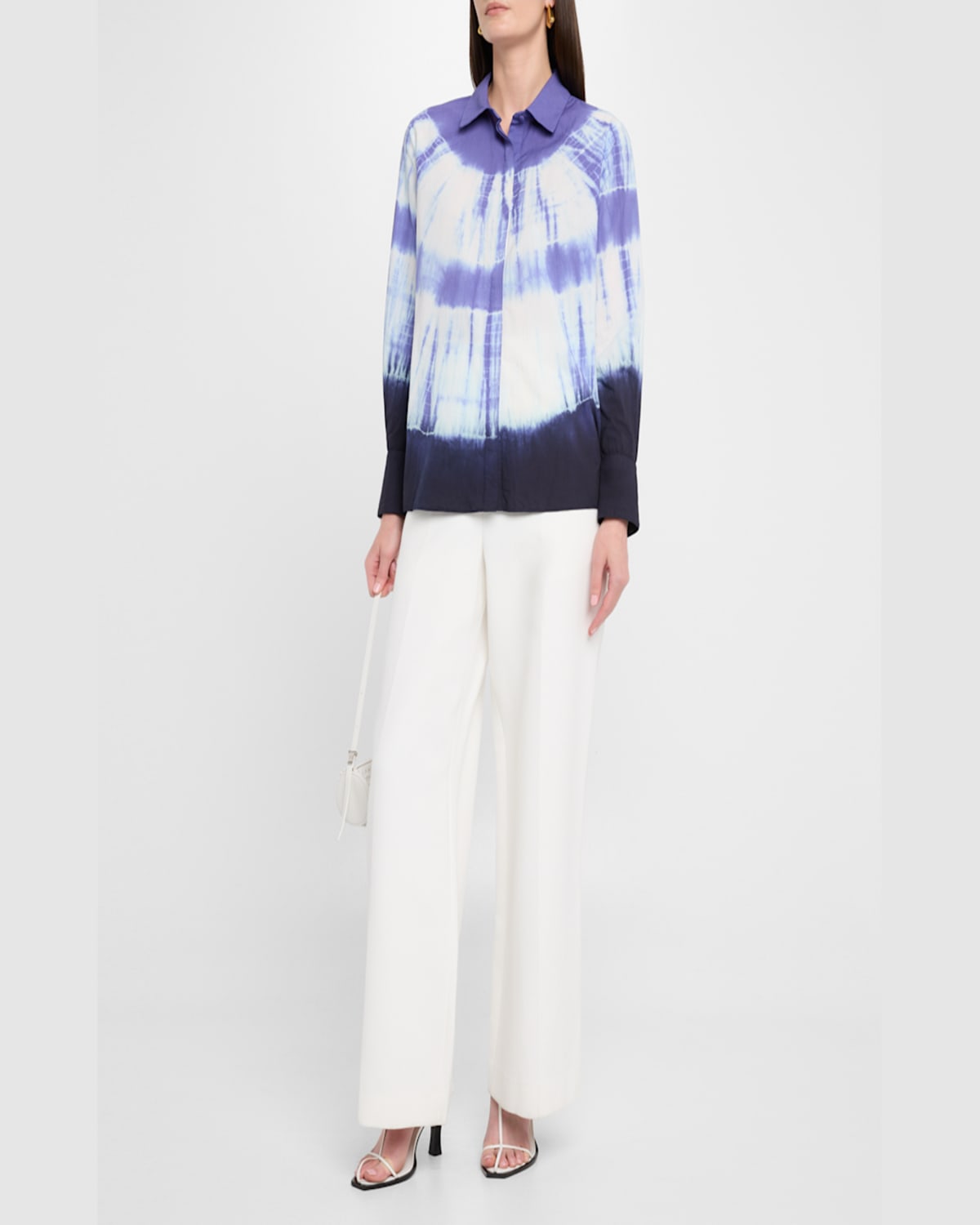 Kobi Halperin Cadia Tie-dye Cotton Blouse In Blue Multi