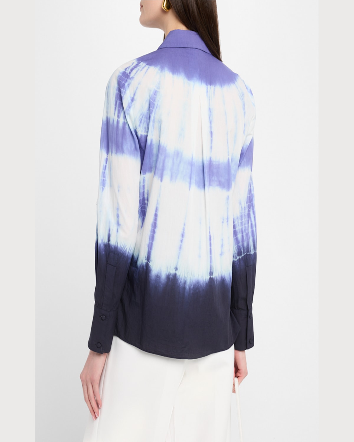 Kobi Halperin Cadia Tie-dye Cotton Blouse In Blue Multi