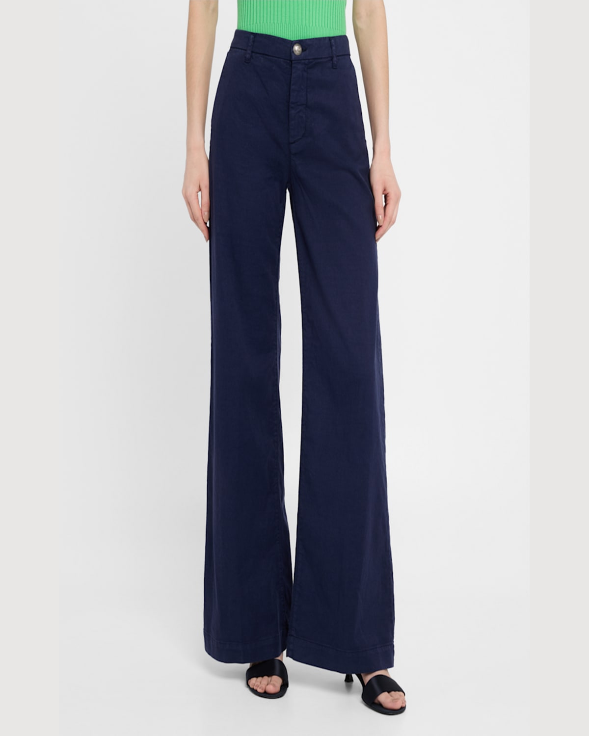 Kobi Halperin Shay Wide-leg Linen Blend Pants In Midnight Blue
